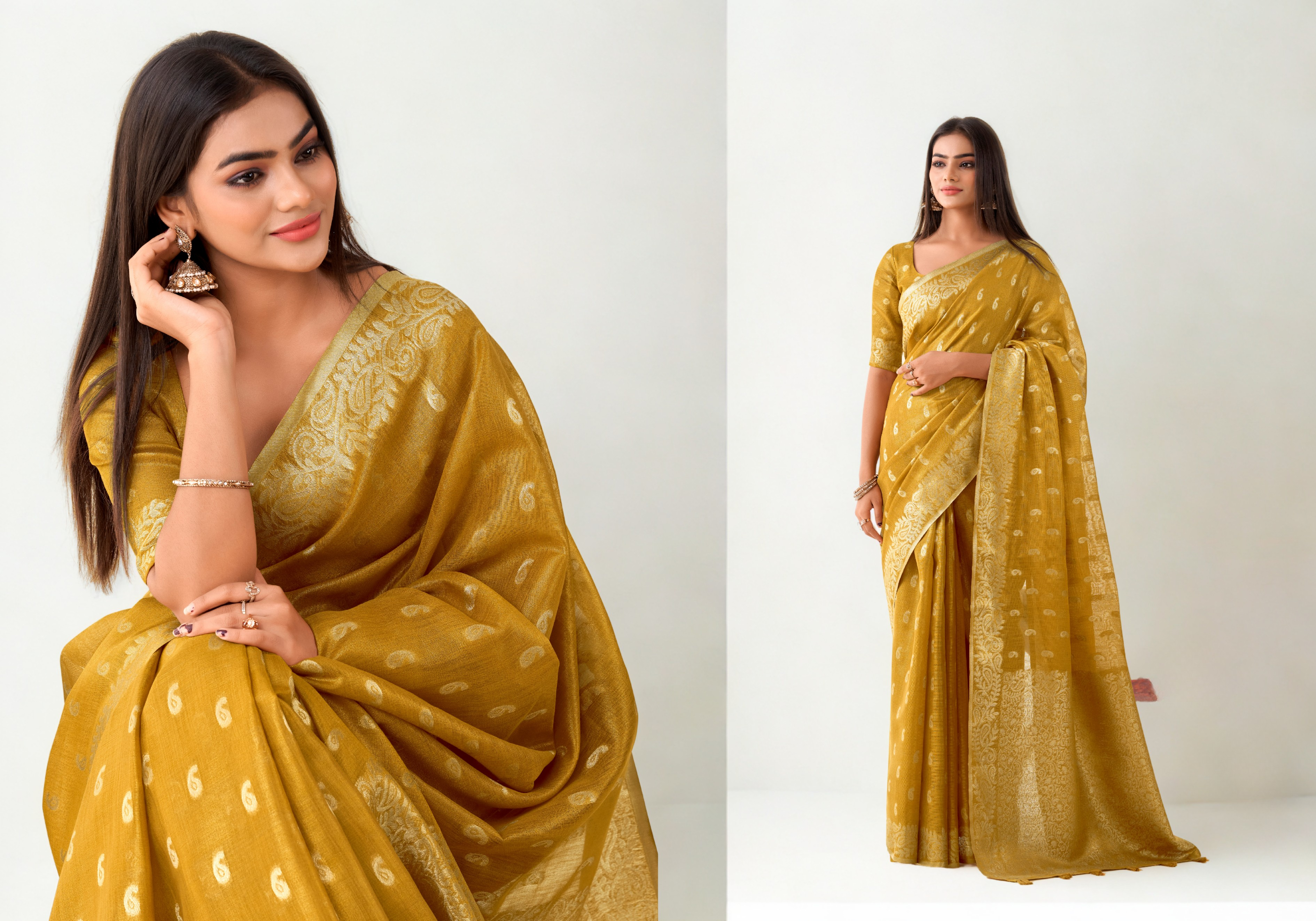 Linen Clo – Premium Tissue Linen Saree Collection