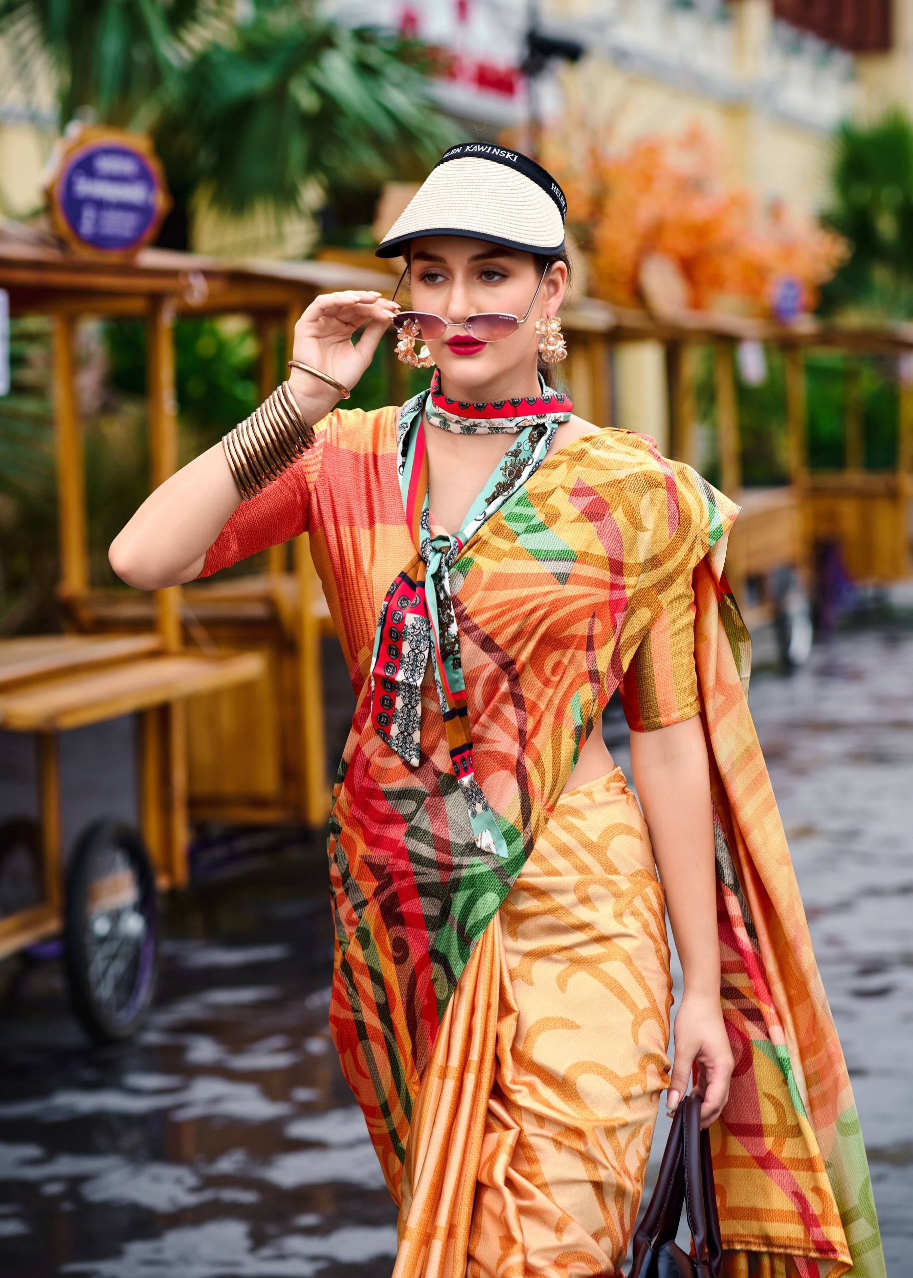 New CLO Satin Crape Saree – Premium Designer Collection