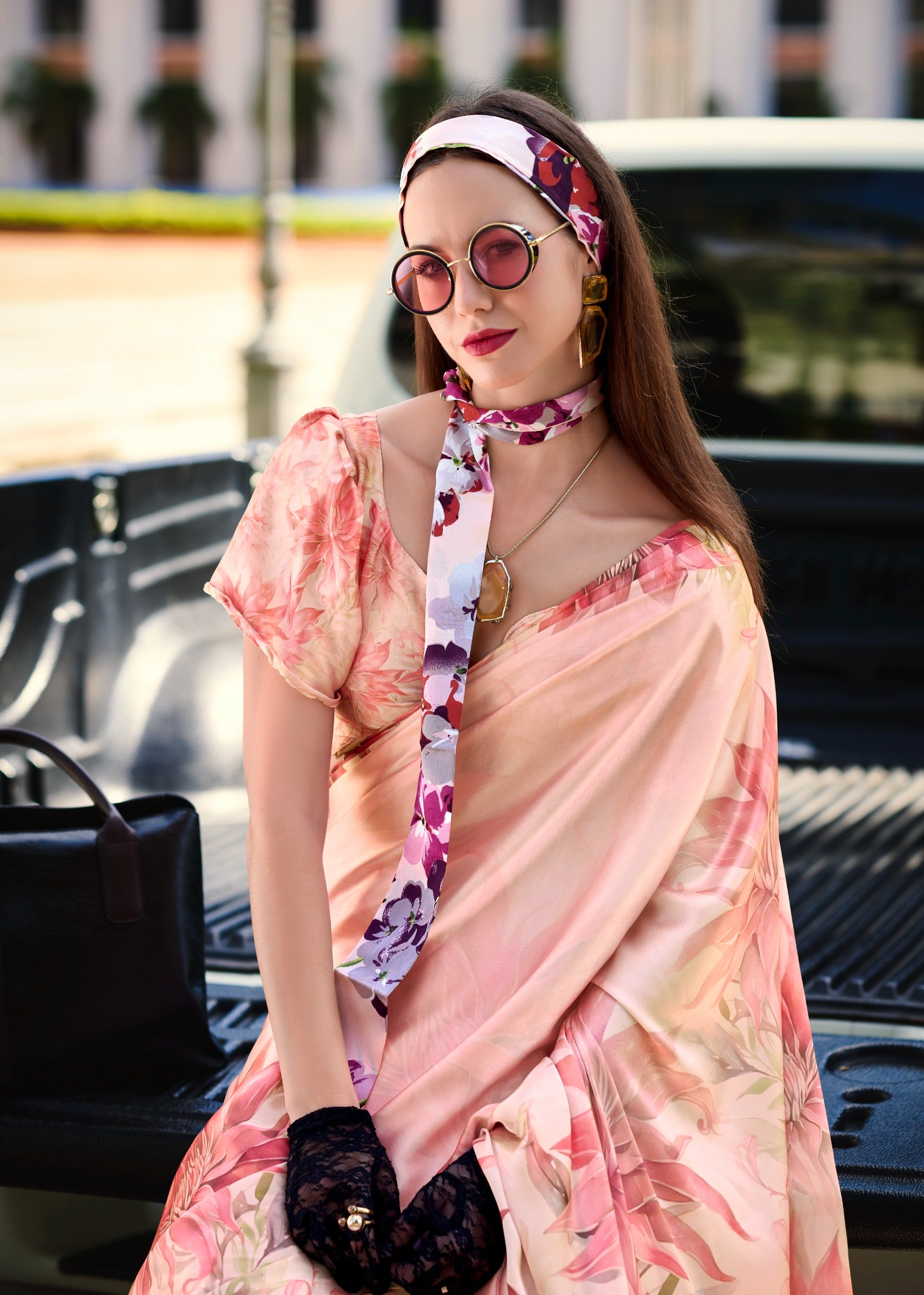 New CLO Satin Crape Saree – Premium Designer Collection