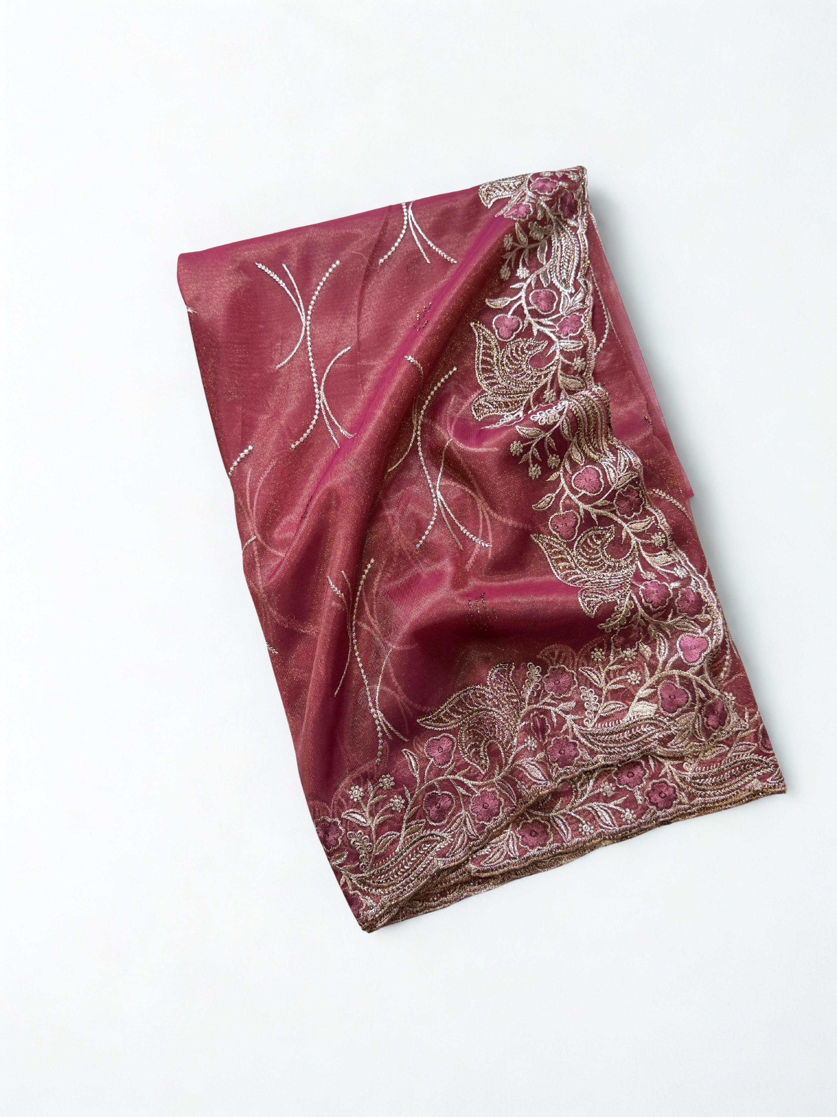 Exclusive Tissue Silk Saree with Viscos Thread & Zarkhan Work