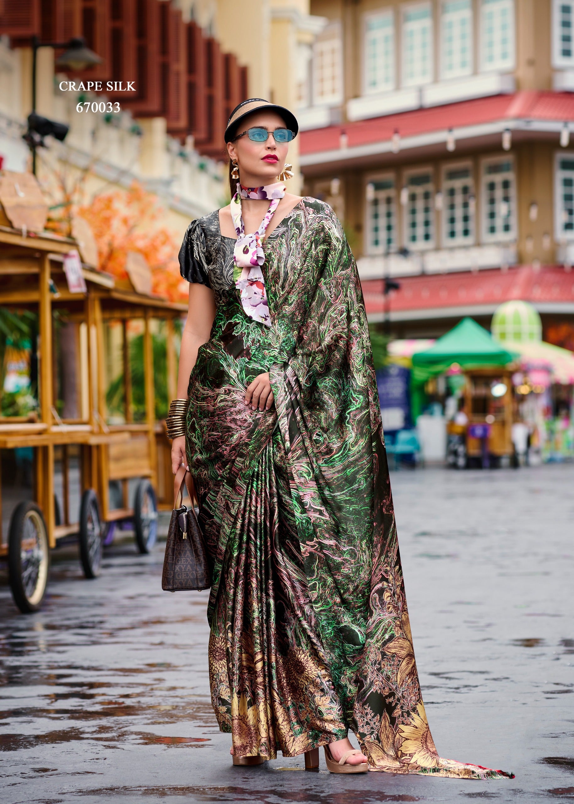 New CLO Satin Crape Saree – Premium Designer Collection