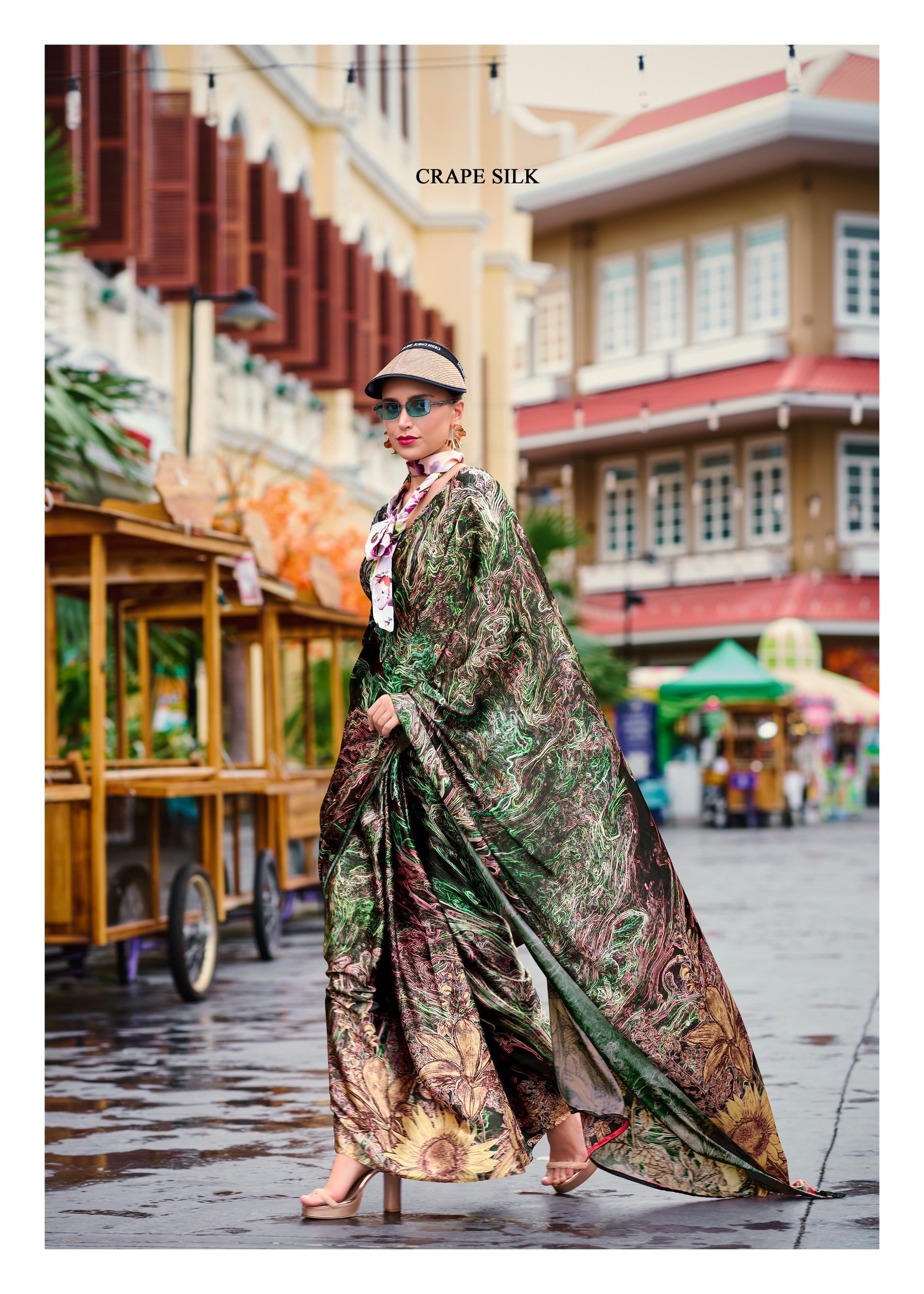 New CLO Satin Crape Saree – Premium Designer Collection