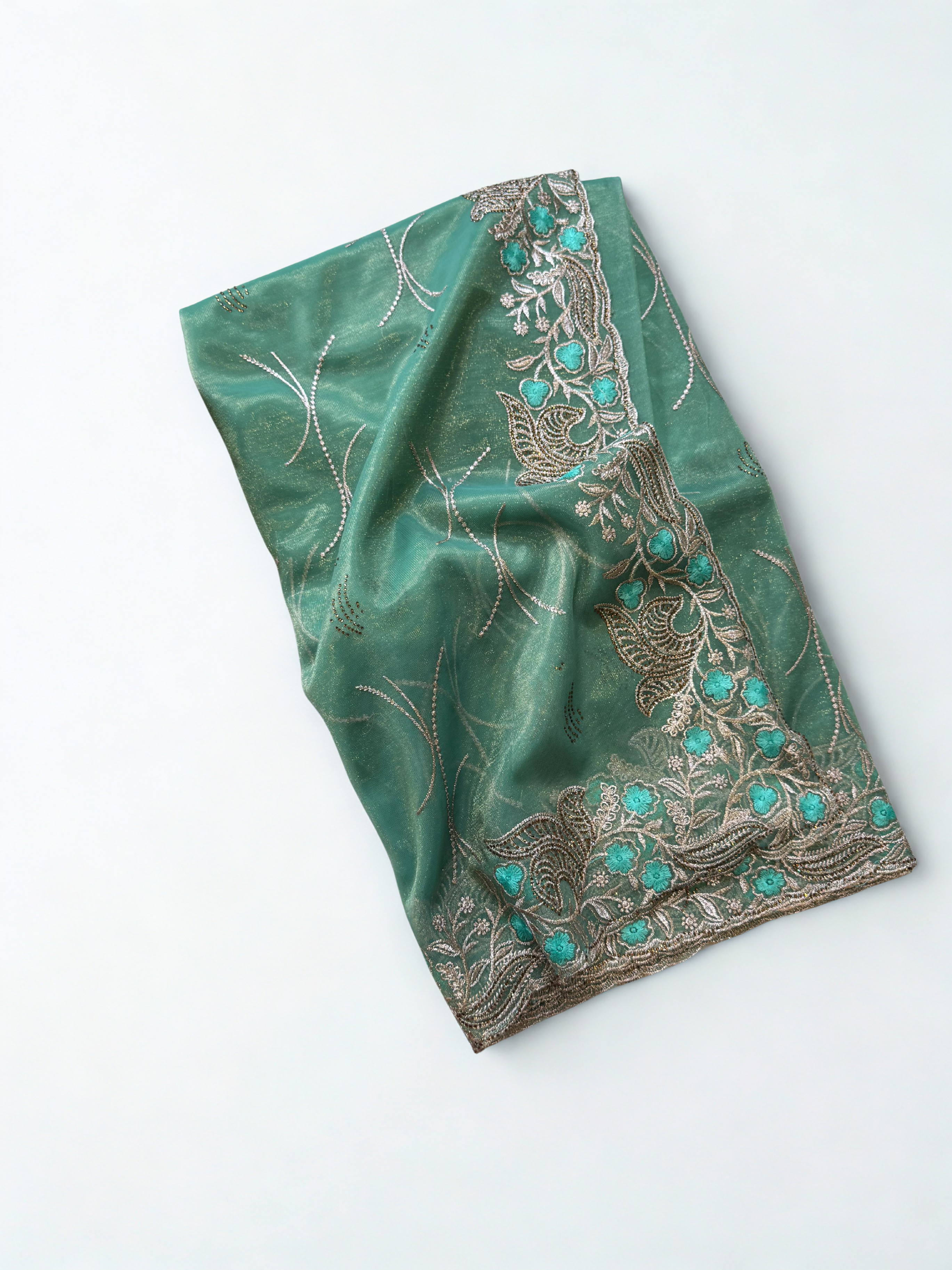 Exclusive Tissue Silk Saree with Viscos Thread & Zarkhan Work