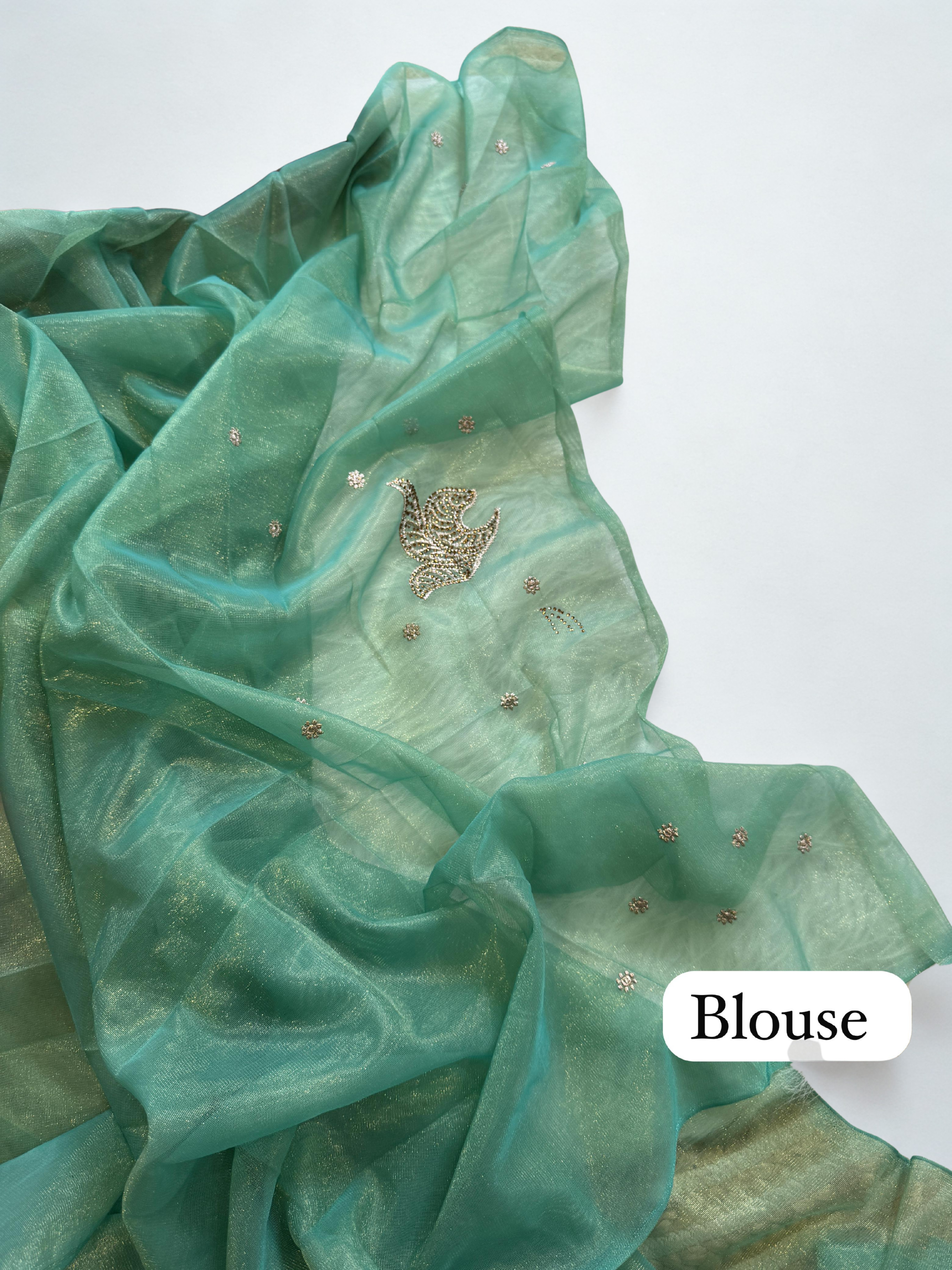 Exclusive Tissue Silk Saree with Viscos Thread & Zarkhan Work