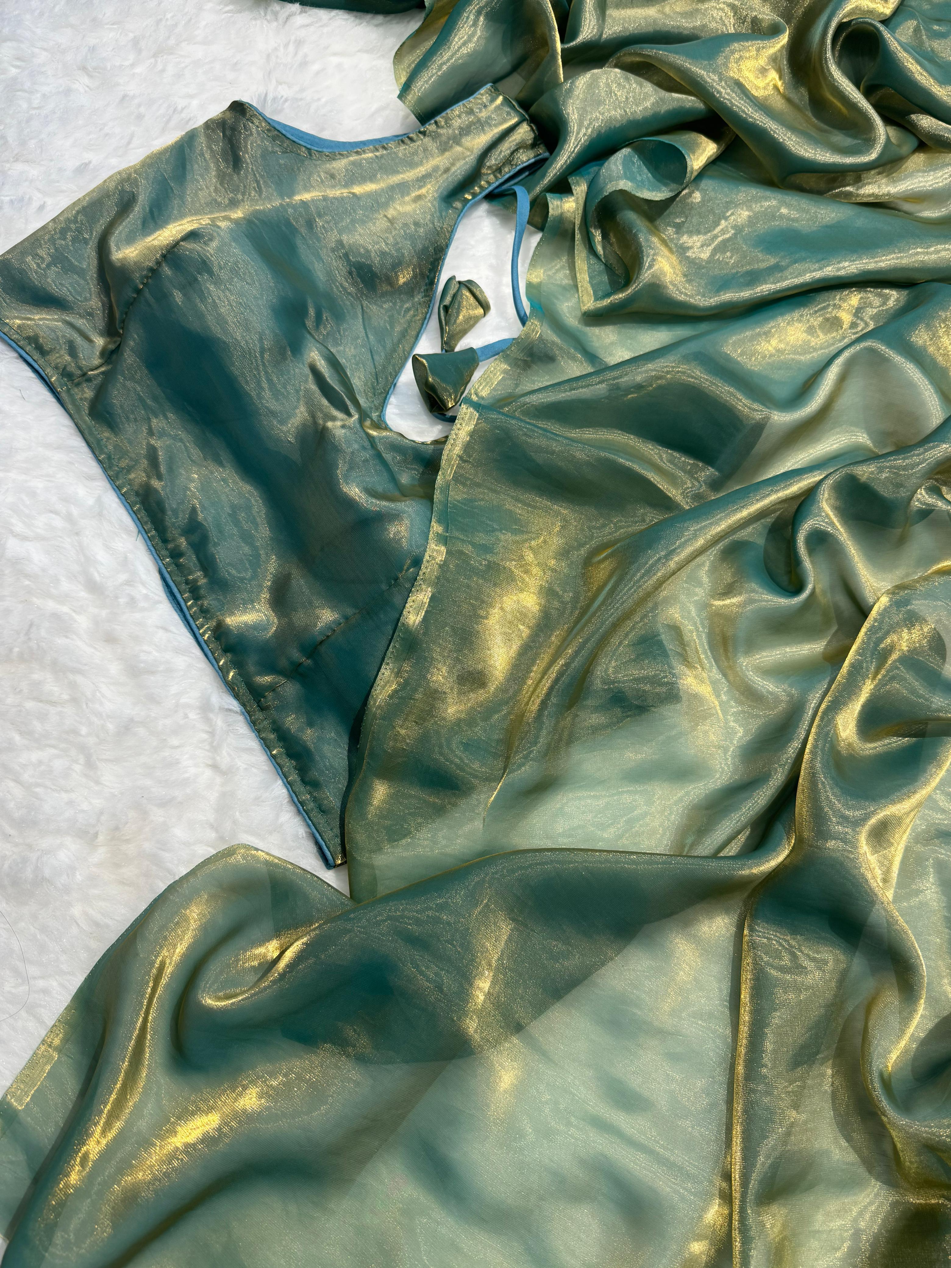 CLOVIRA Fancy Silk Saree with Stitched Blouse | Elegant Designer Party Wear Collection