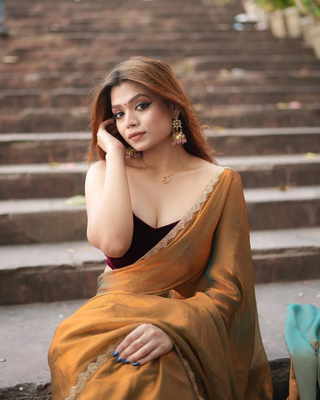 CLOVIRA Radiant Fancy Silk Saree with Stitched Blouse | Elegant Designer Party Wear Collection