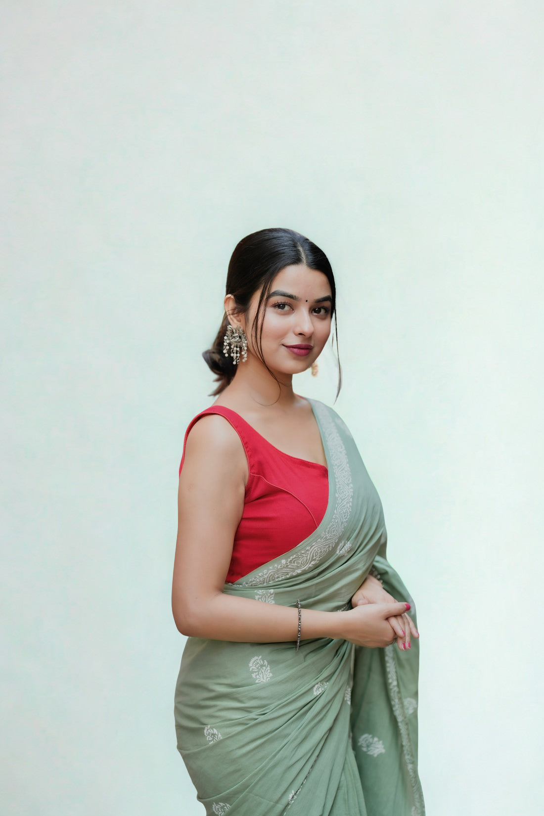 CLOVIRA’s Ready-to-Wear Pure Soft Mul Cotton Silk Saree with Pocket