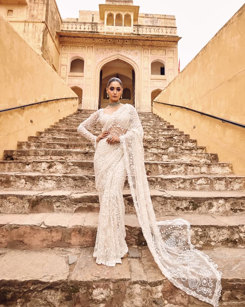 CLOVIRA Heavy Butterfly Net Saree with 5MM Sequins Embroidery Work