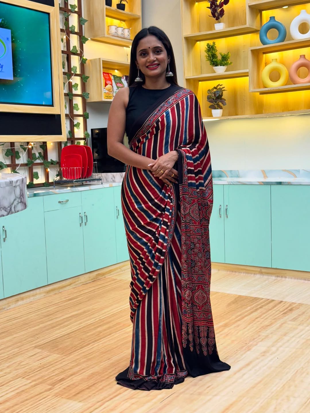 CLOVIRA Pure Soft Crepe Silk Ready-to-Wear Saree