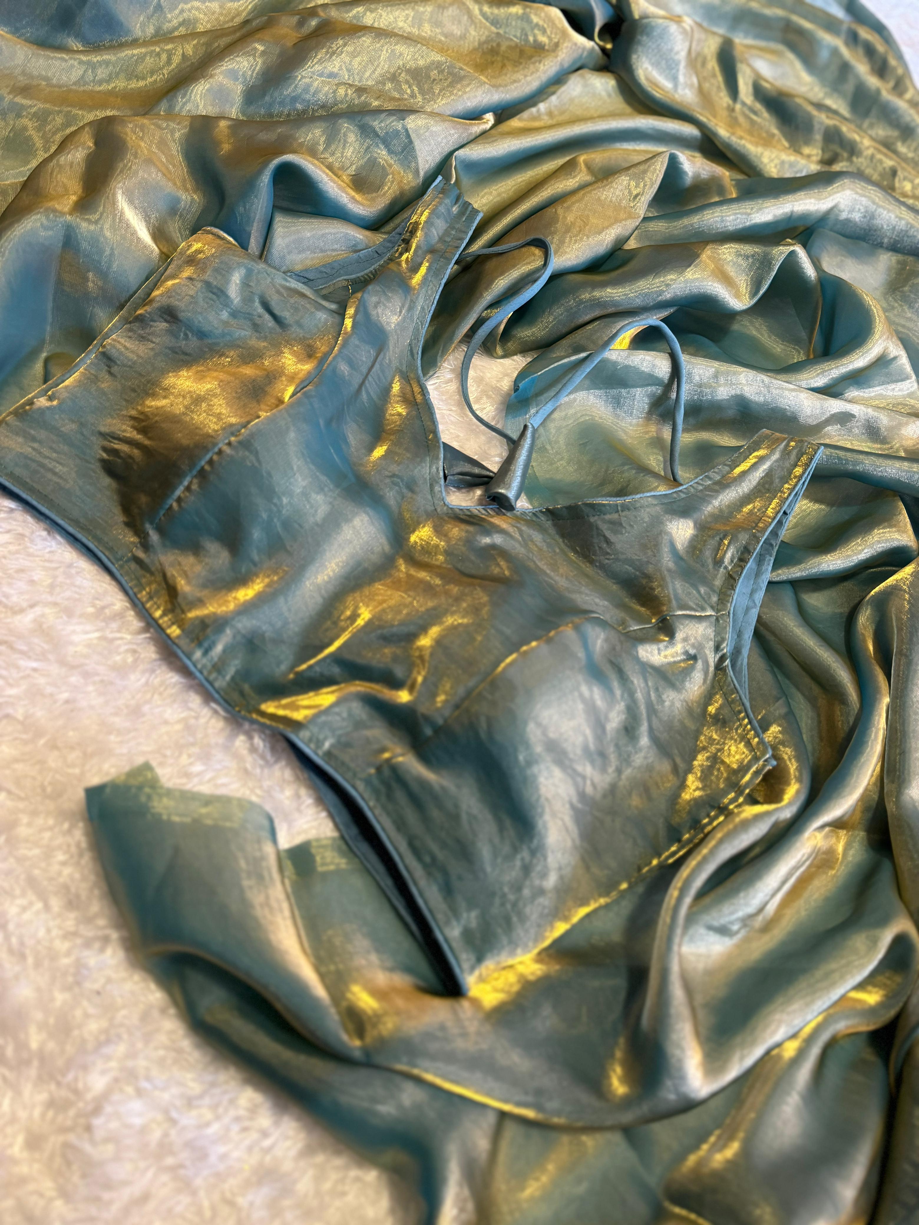 CLOVIRA Fancy Silk Saree with Stitched Blouse | Elegant Designer Party Wear Collection