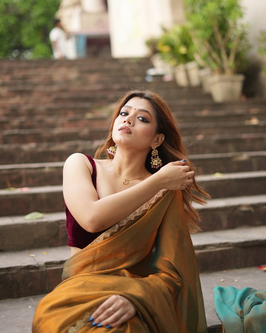 CLOVIRA Radiant Fancy Silk Saree with Stitched Blouse | Elegant Designer Party Wear Collection