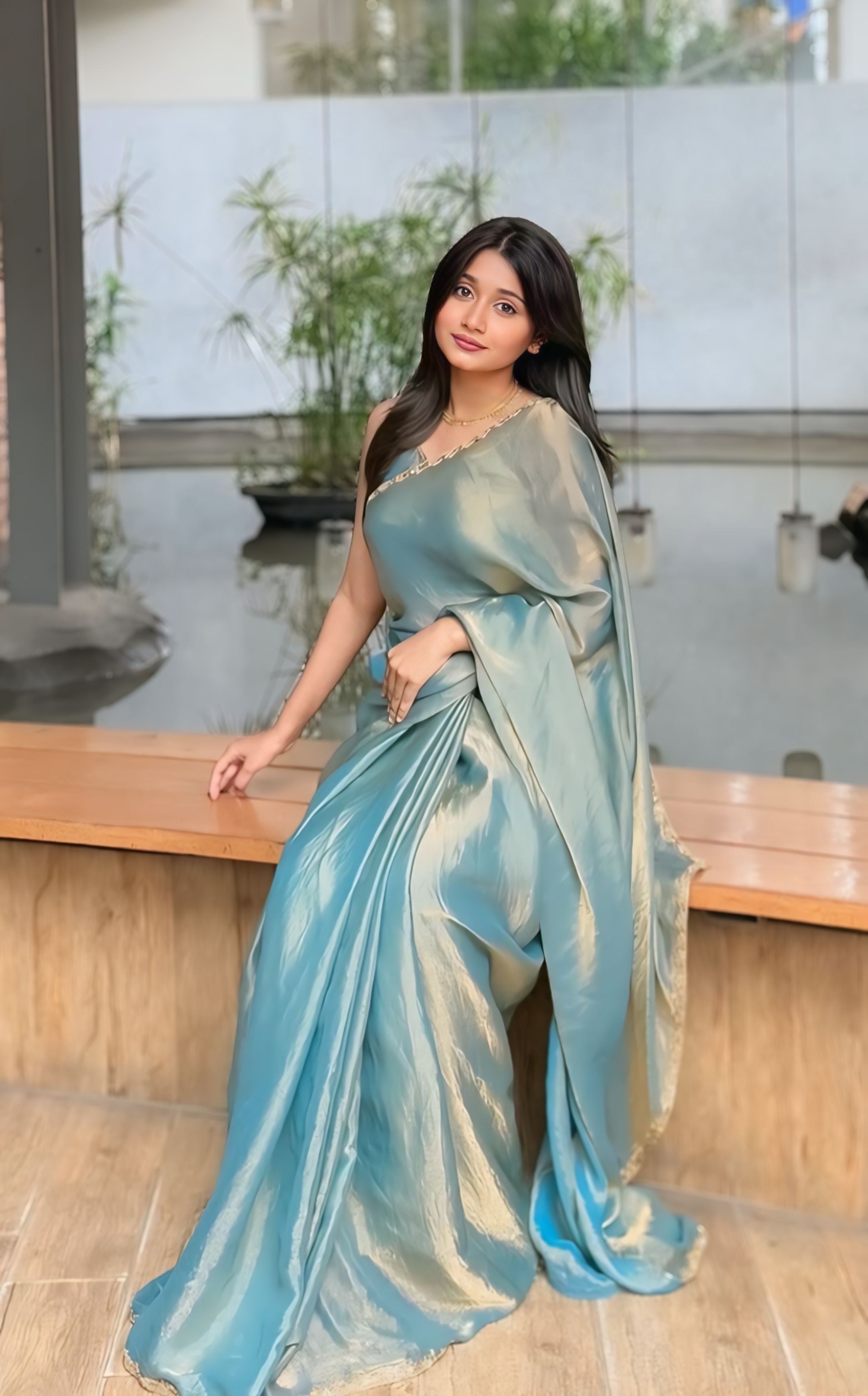 CLOVIRA Radiant Fancy Silk Saree with Stitched Blouse | Elegant Designer Party Wear Collection
