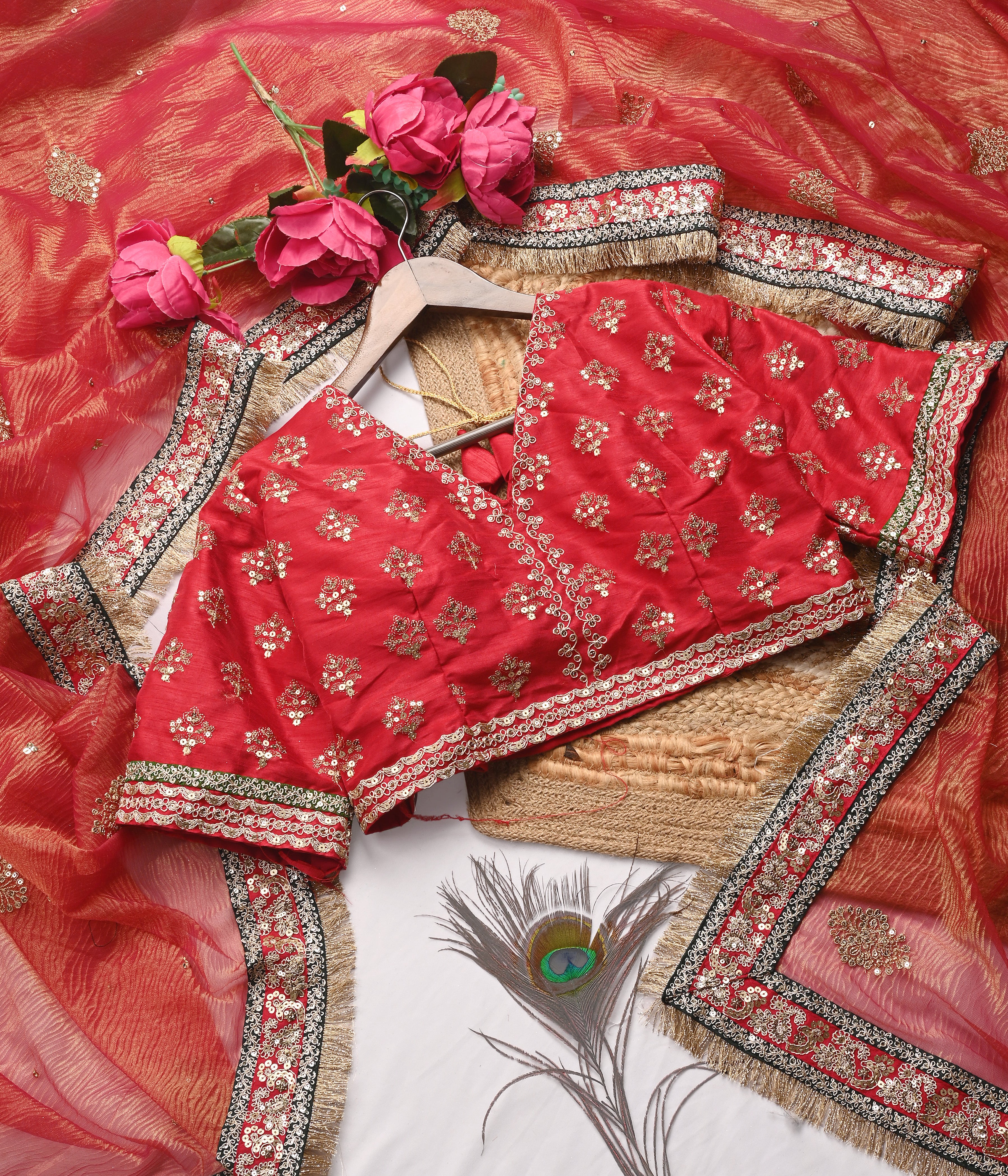 CLOVIRA Maroon Soft Crush Silk Saree