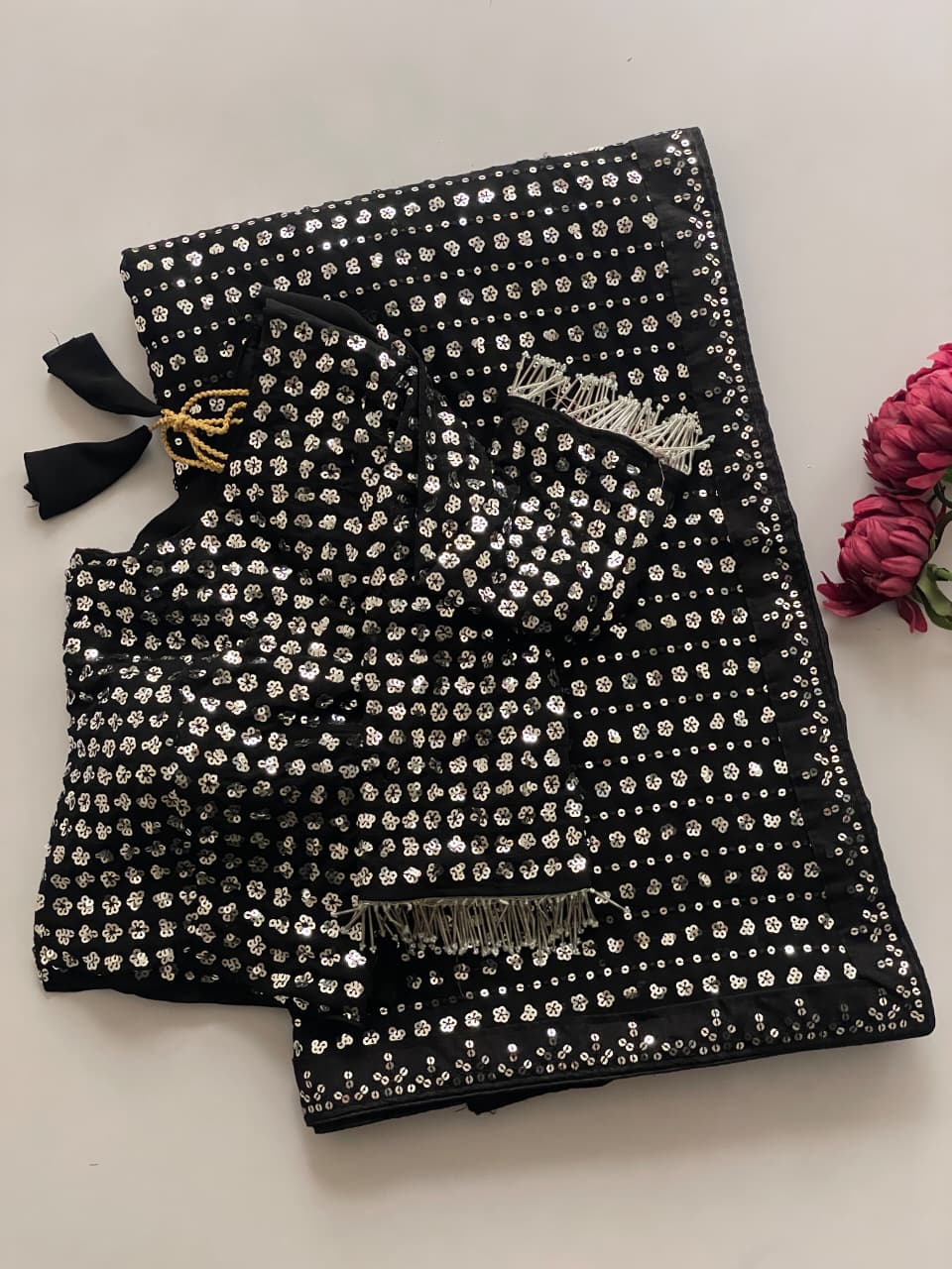 Heavy Faux Georgette Saree with 5MM Sequins & Multy Embroidery Work