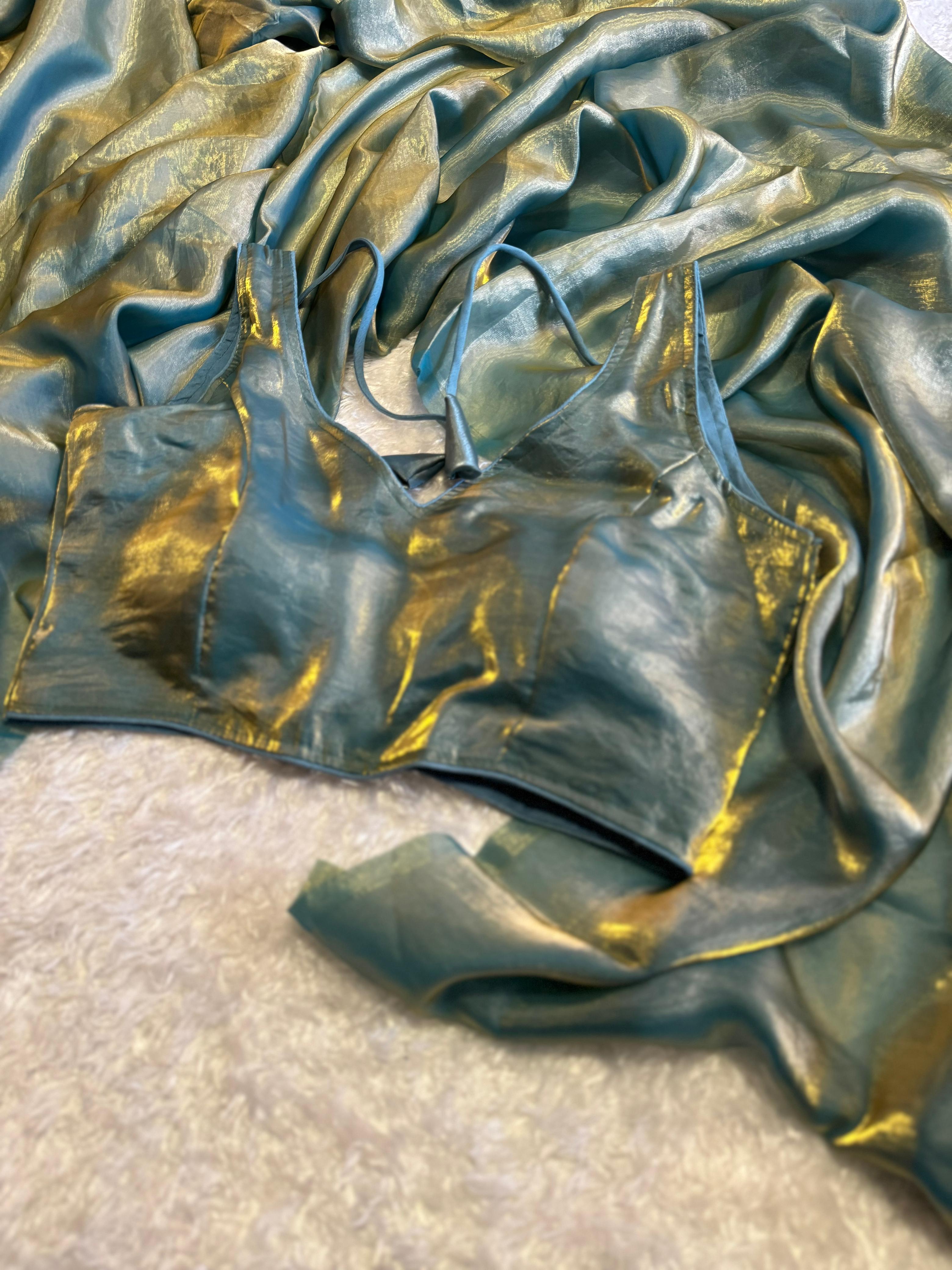 CLOVIRA Fancy Silk Saree with Stitched Blouse | Elegant Designer Party Wear Collection