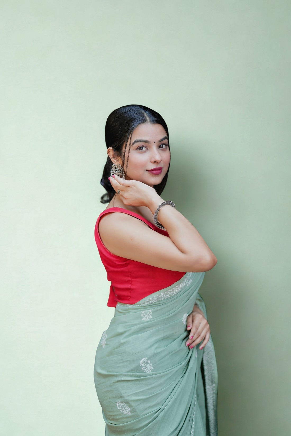 CLOVIRA’s Ready-to-Wear Pure Soft Mul Cotton Silk Saree with Pocket