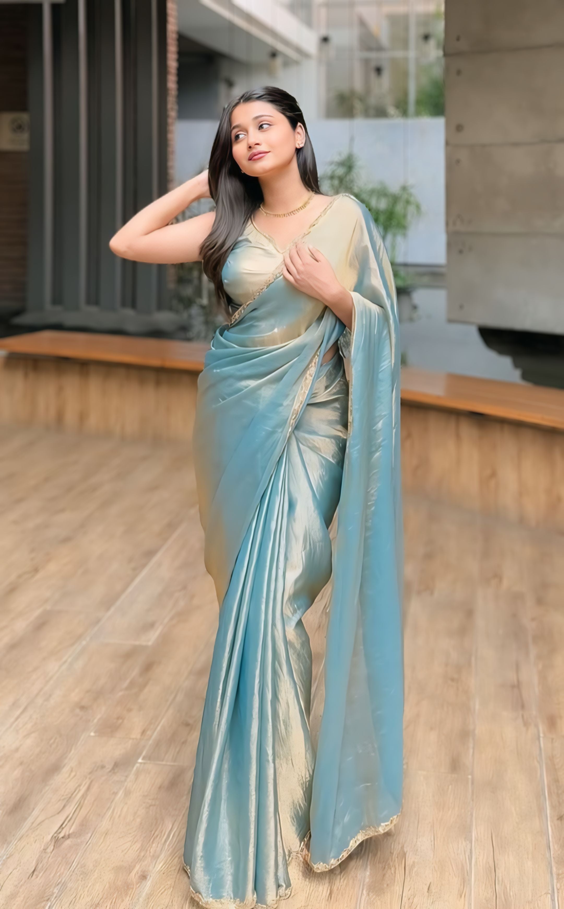 CLOVIRA Radiant Fancy Silk Saree with Stitched Blouse | Elegant Designer Party Wear Collection