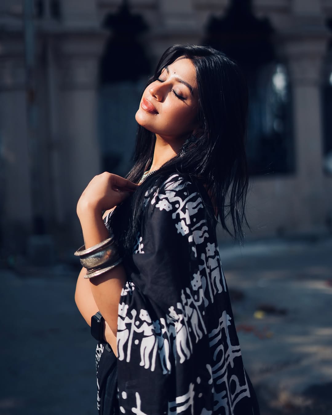 CLOVIRA Black Pure Soft Cotton Ready-to-Wear Saree