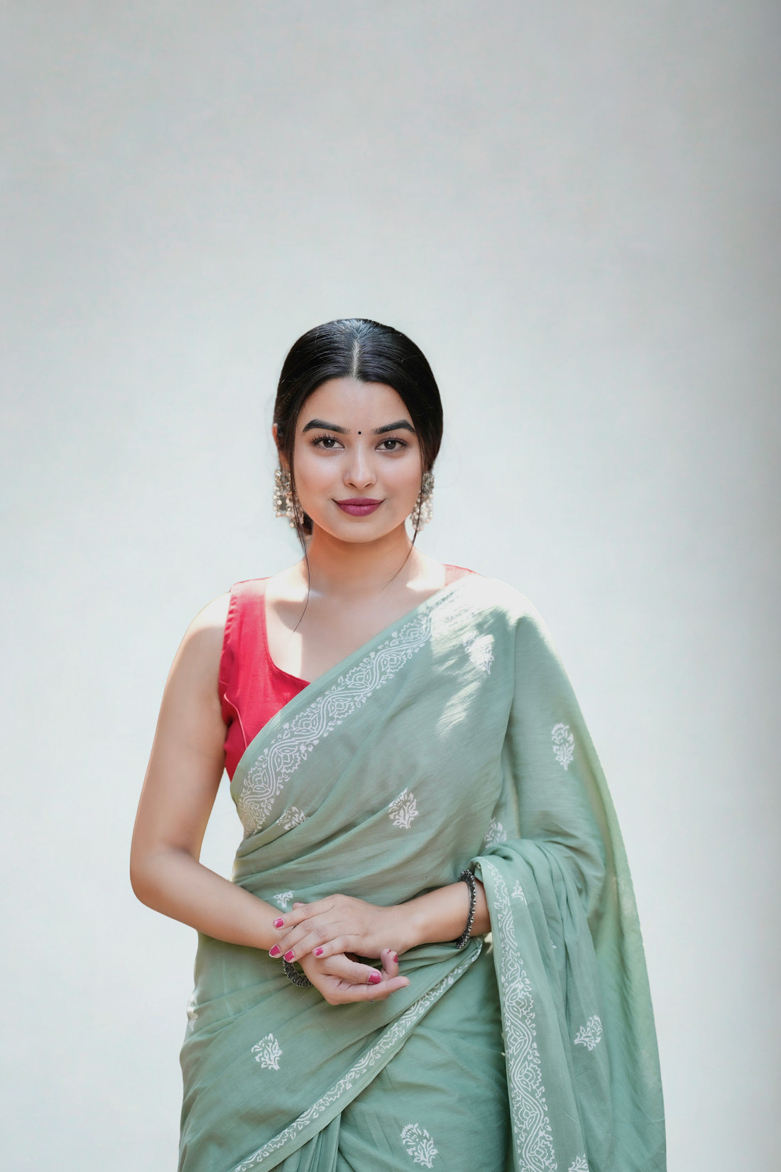 CLOVIRA’s Ready-to-Wear Pure Soft Mul Cotton Silk Saree with Pocket