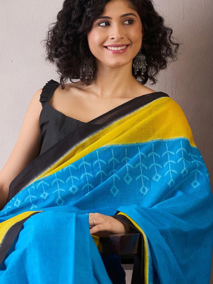 CLOVIRA Pure Soft Mul Cotton Silk Ready-to-Wear Saree with Pocket