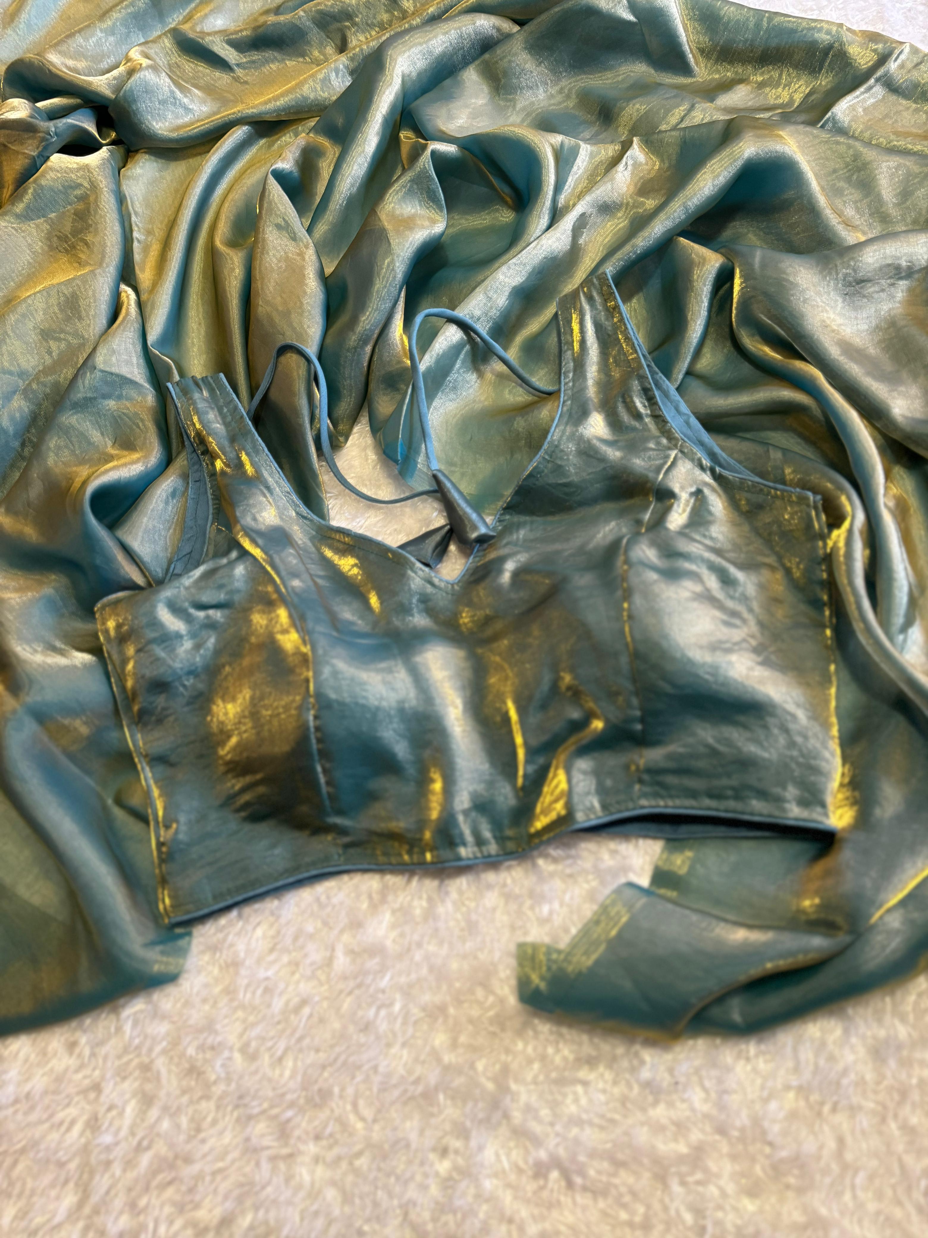 CLOVIRA Fancy Silk Saree with Stitched Blouse | Elegant Designer Party Wear Collection