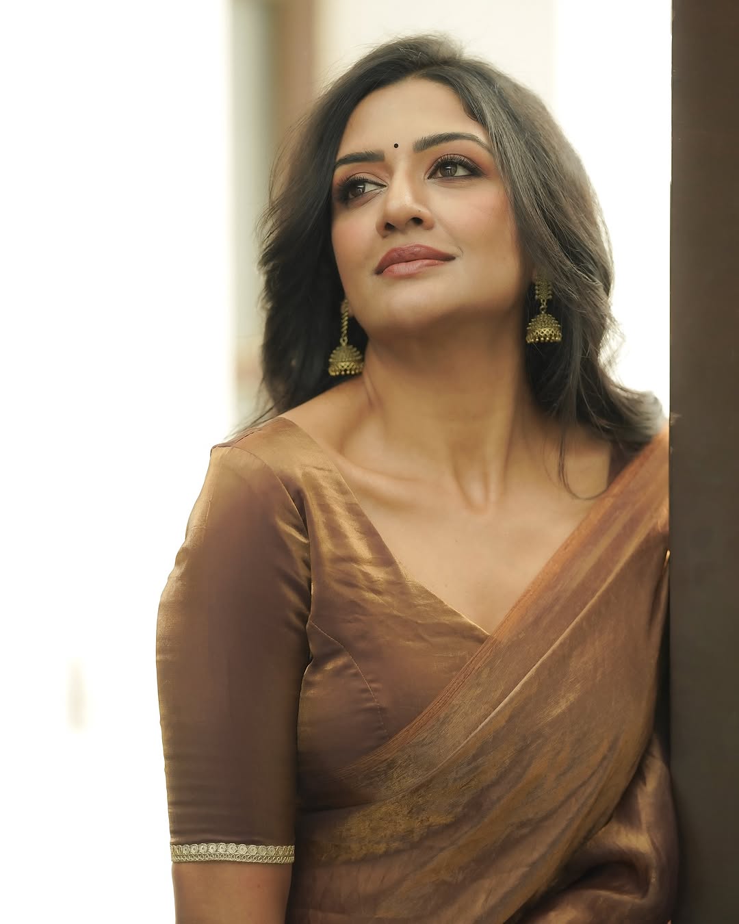 CLOVIRA Brown Fancy Silk Saree