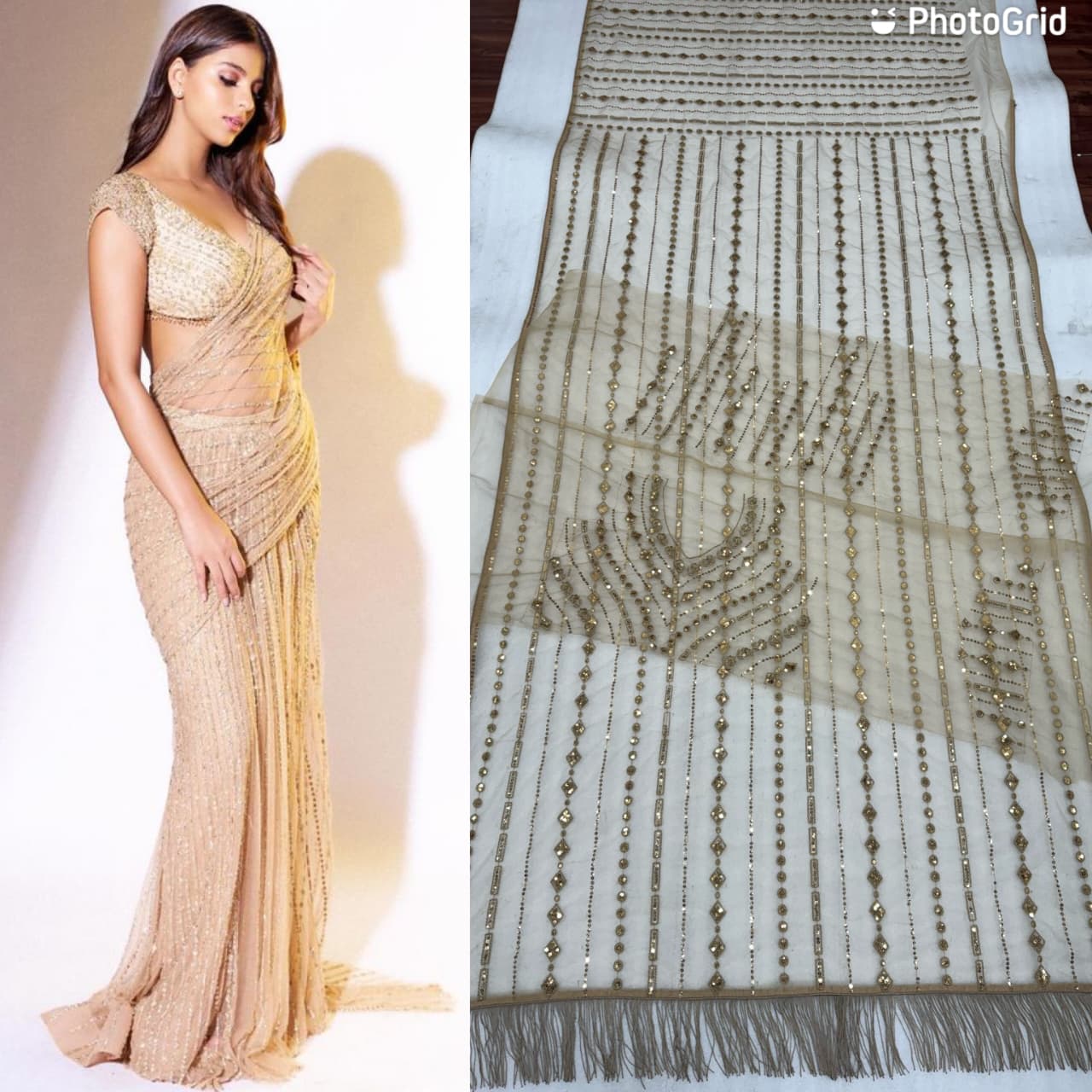 CLOVIRA Heavy Mono Net Saree with 5MM Multy & Sequins Embroidery Work