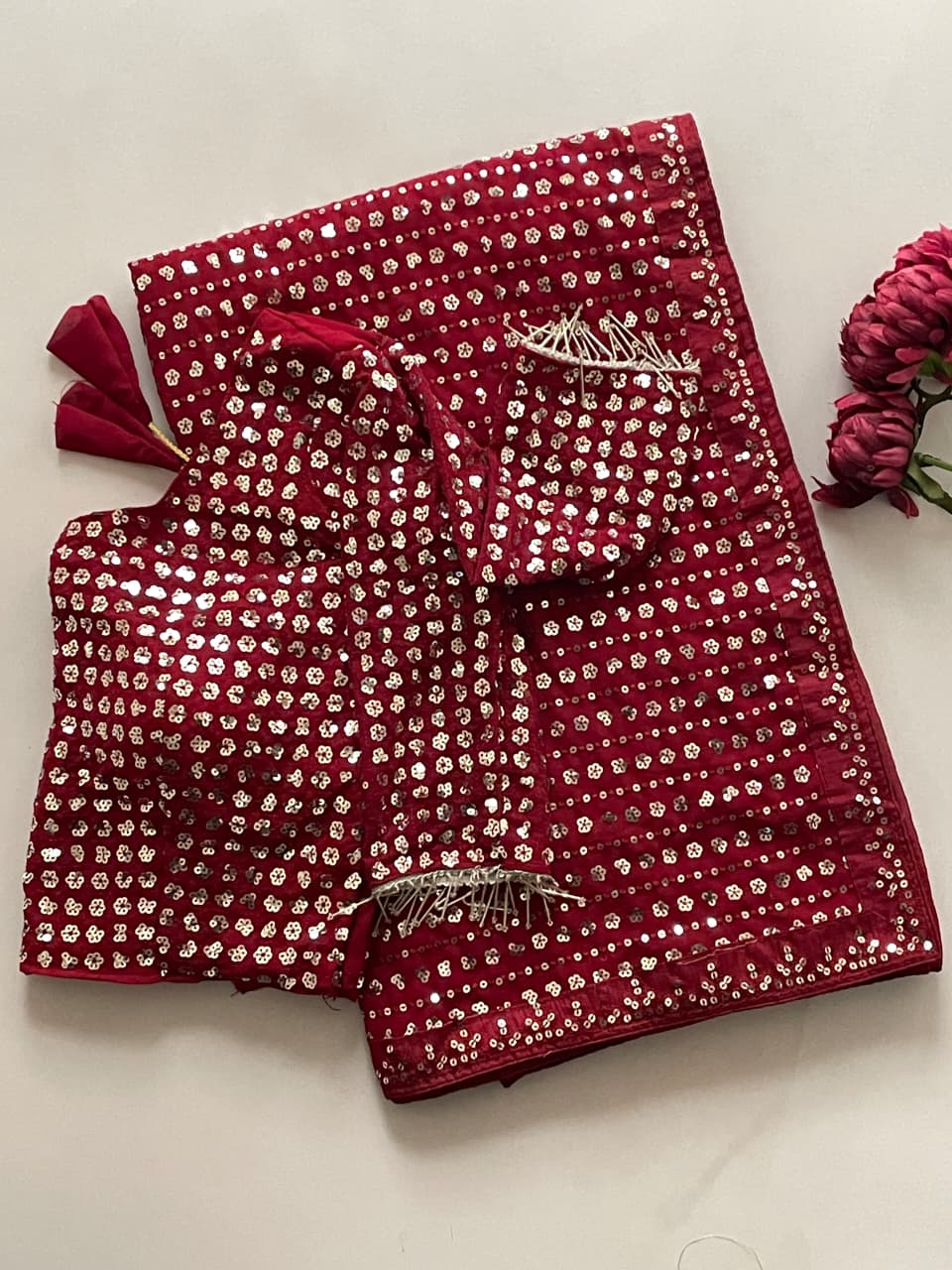 Heavy Faux Georgette Saree with 5MM Sequins & Multy Embroidery Work