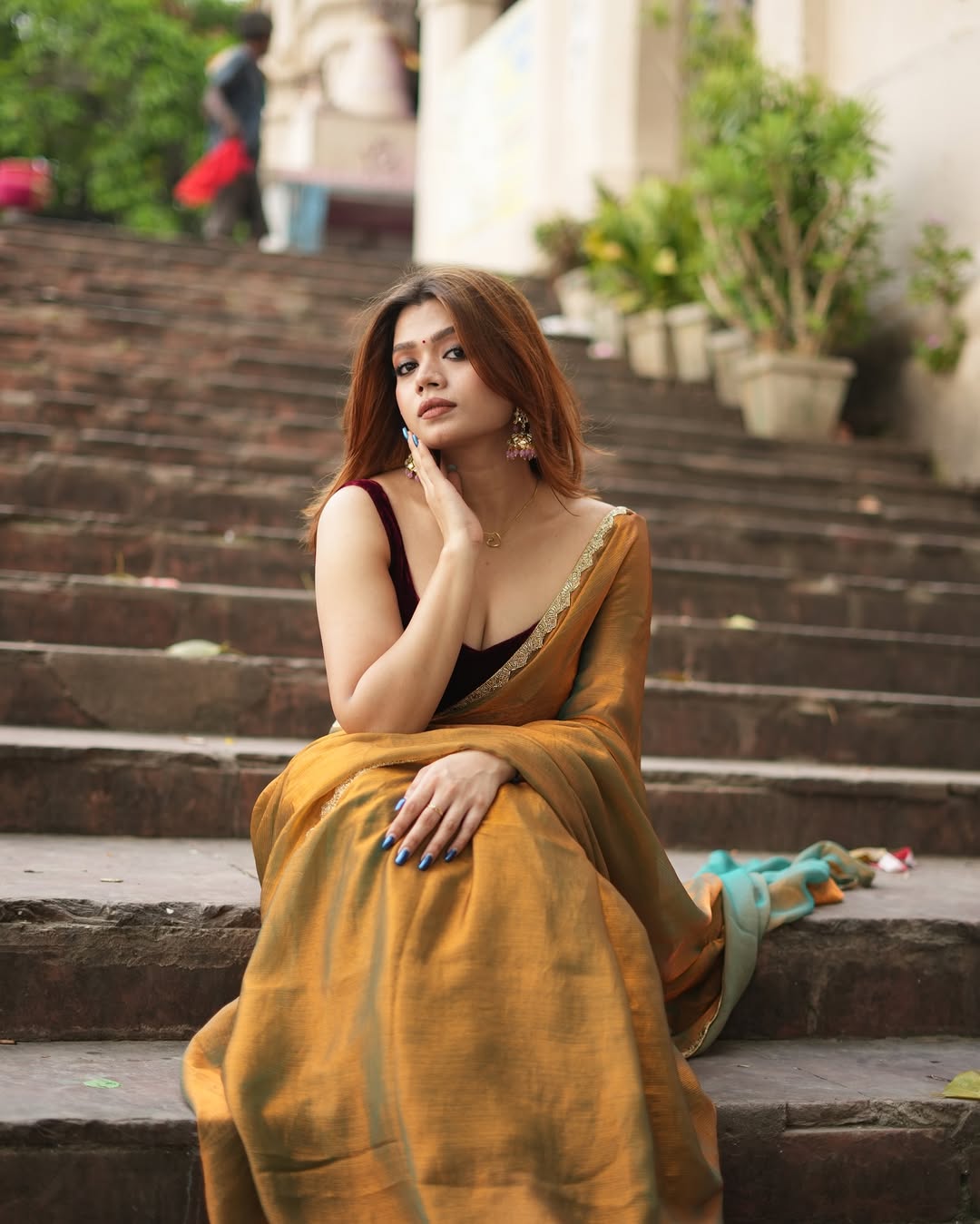 CLOVIRA Radiant Fancy Silk Saree with Stitched Blouse | Elegant Designer Party Wear Collection