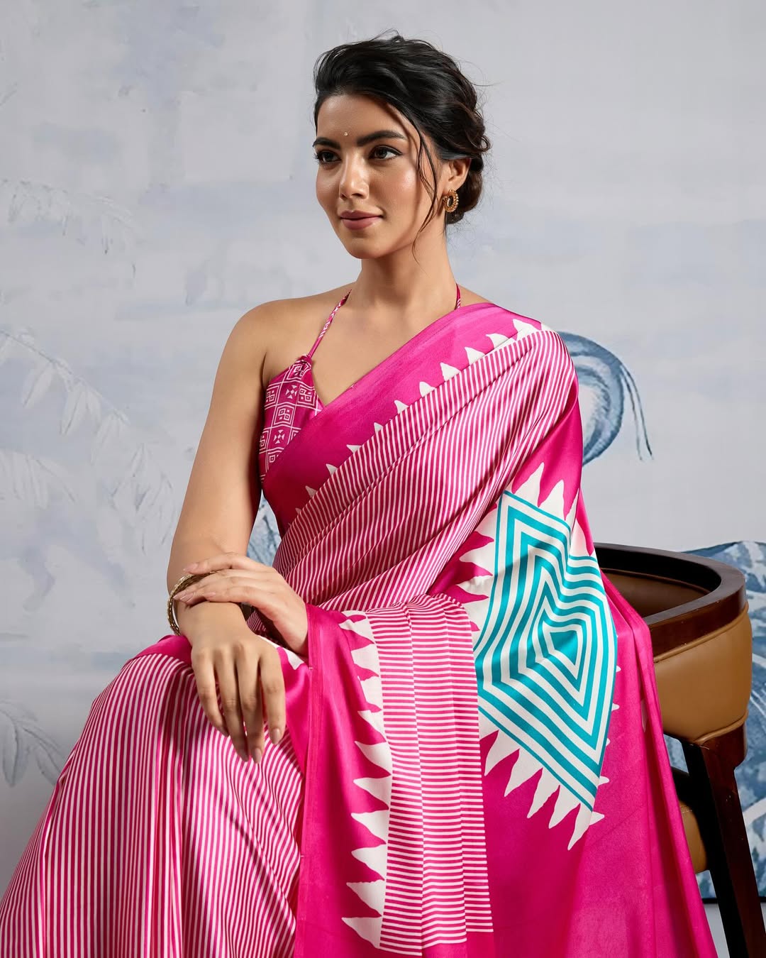 CLOVIRA Pure Soft Crepe Silk Ready-to-Wear Saree