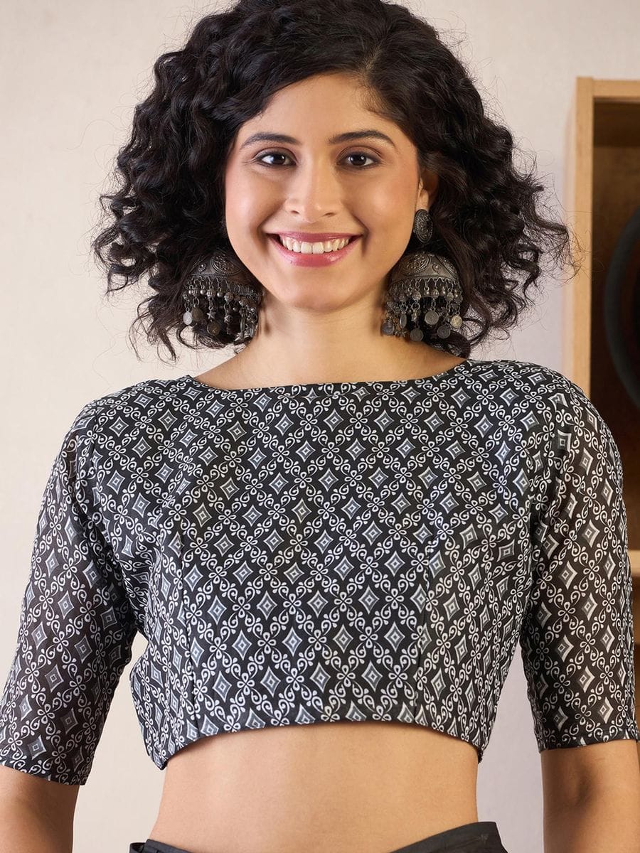 CLOVIRA Pure Soft Mul Cotton Silk Ready-to-Wear Saree with Pocket