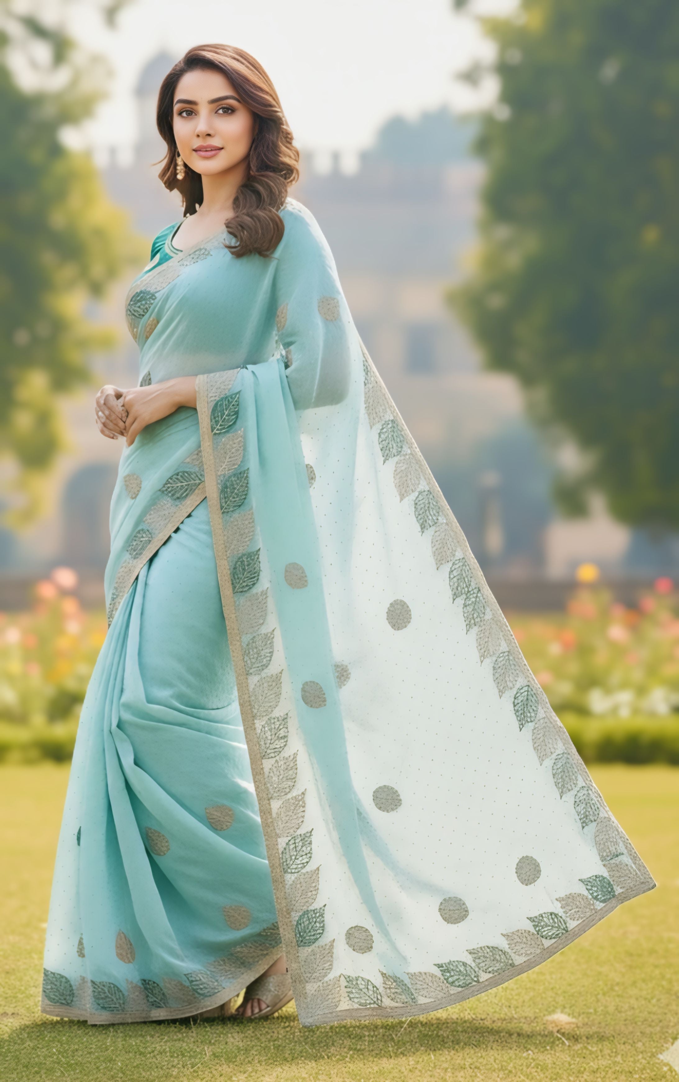 Designer Traditional Party Wear Soft Silk Saree | Embroidery, Sequence, Lace & Stone Work with Stitched Blouse