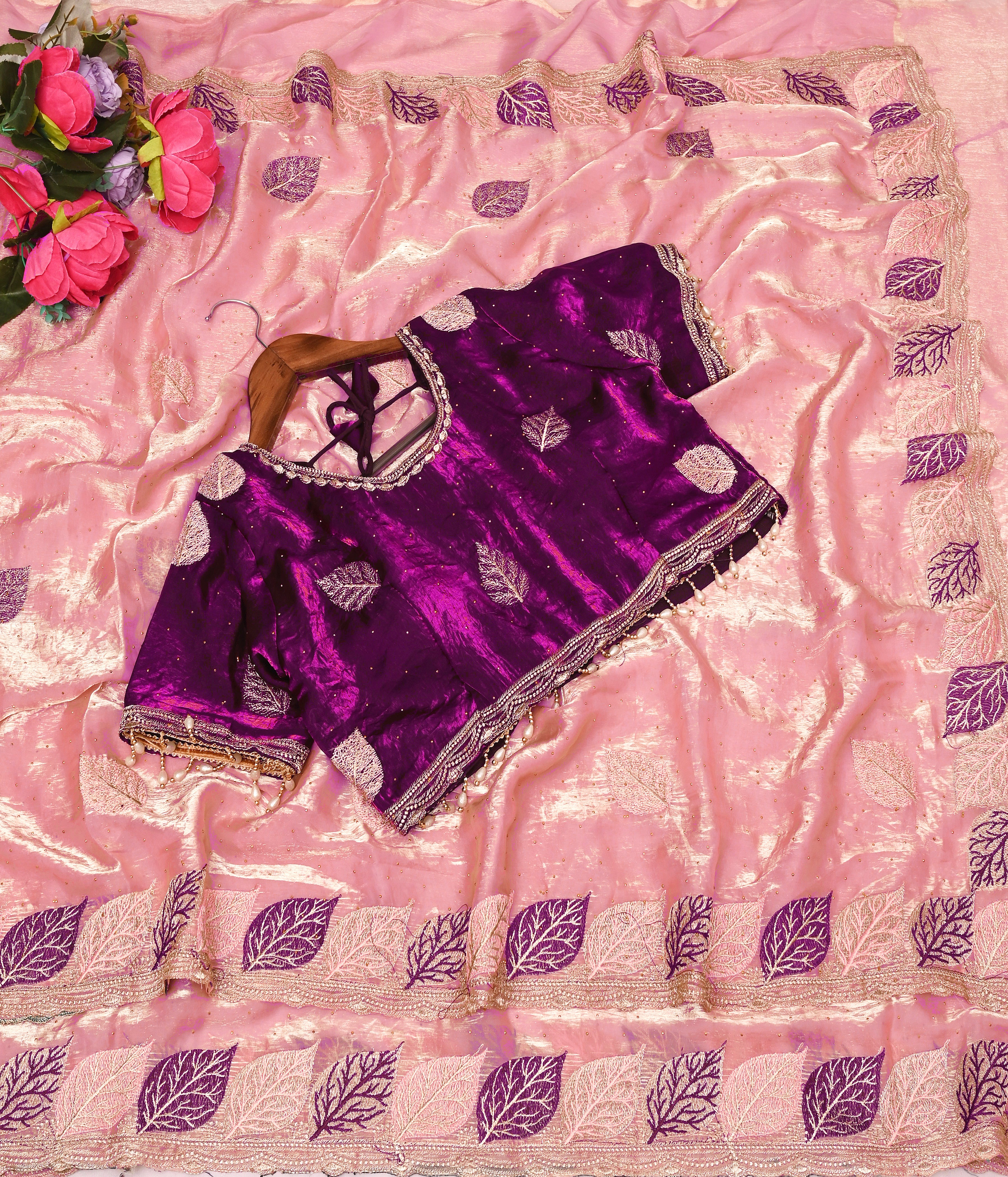 Designer Traditional Party Wear Soft Silk Saree | Embroidery, Sequence, Lace & Stone Work with Stitched Blouse