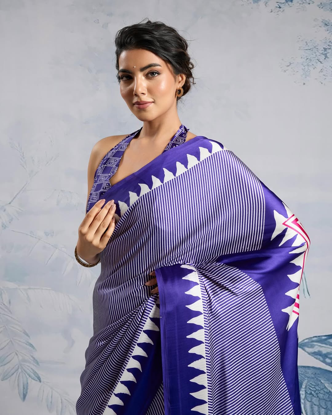 CLOVIRA Pure Soft Crepe Silk Ready-to-Wear Saree
