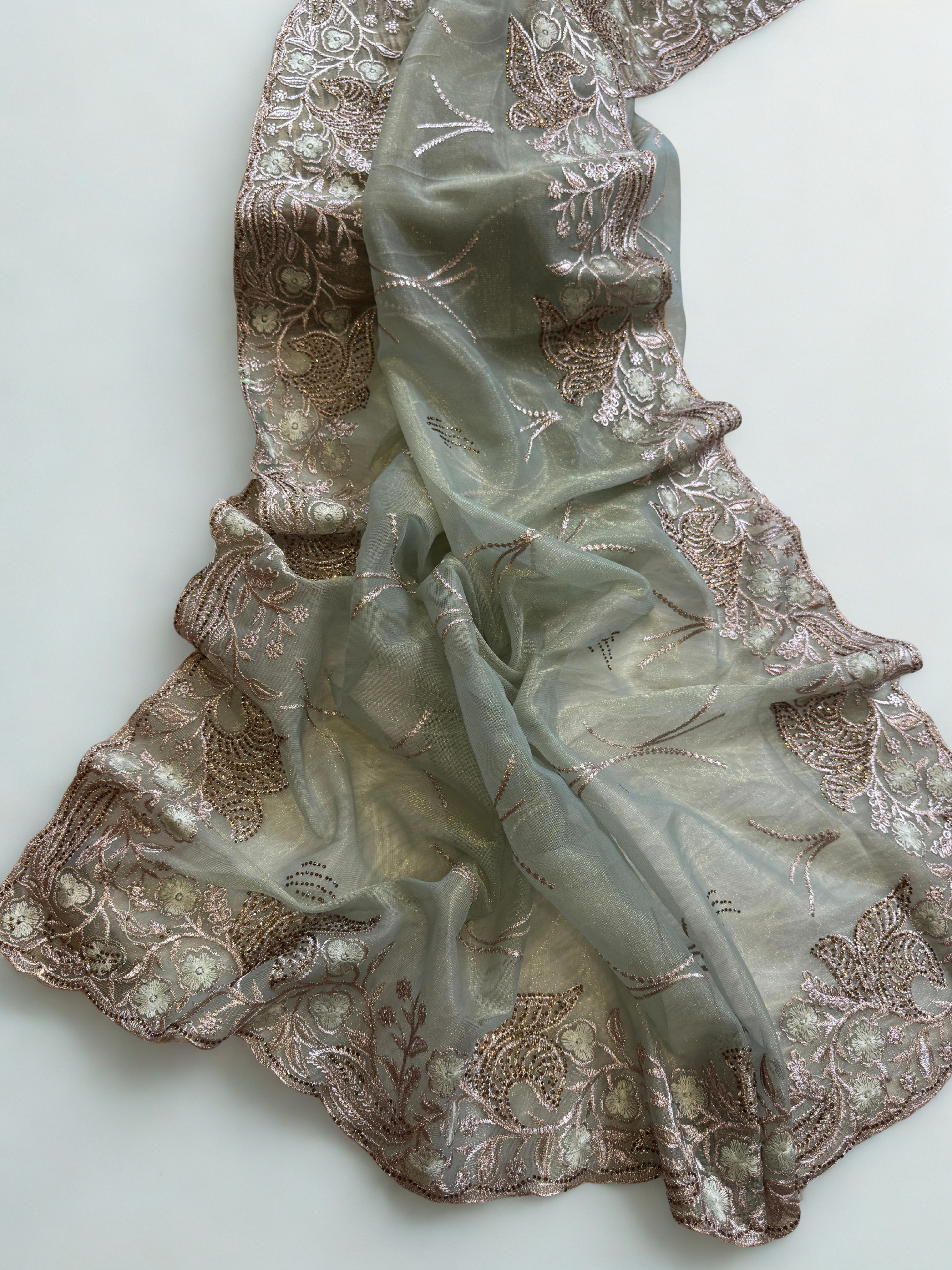 Exclusive Tissue Silk Saree with Viscos Thread & Zarkhan Work