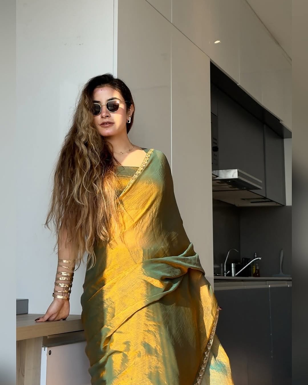 CLOVIRA Radiant Fancy Silk Saree with Stitched Blouse | Elegant Designer Party Wear Collection