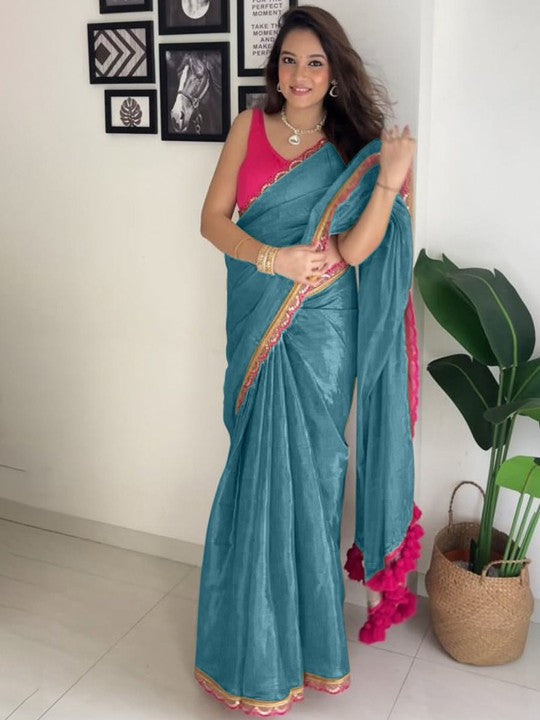 CLOVIRA Tissue Silk Saree