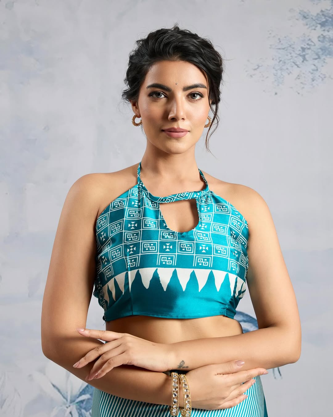 CLOVIRA Pure Soft Crepe Silk Ready-to-Wear Saree