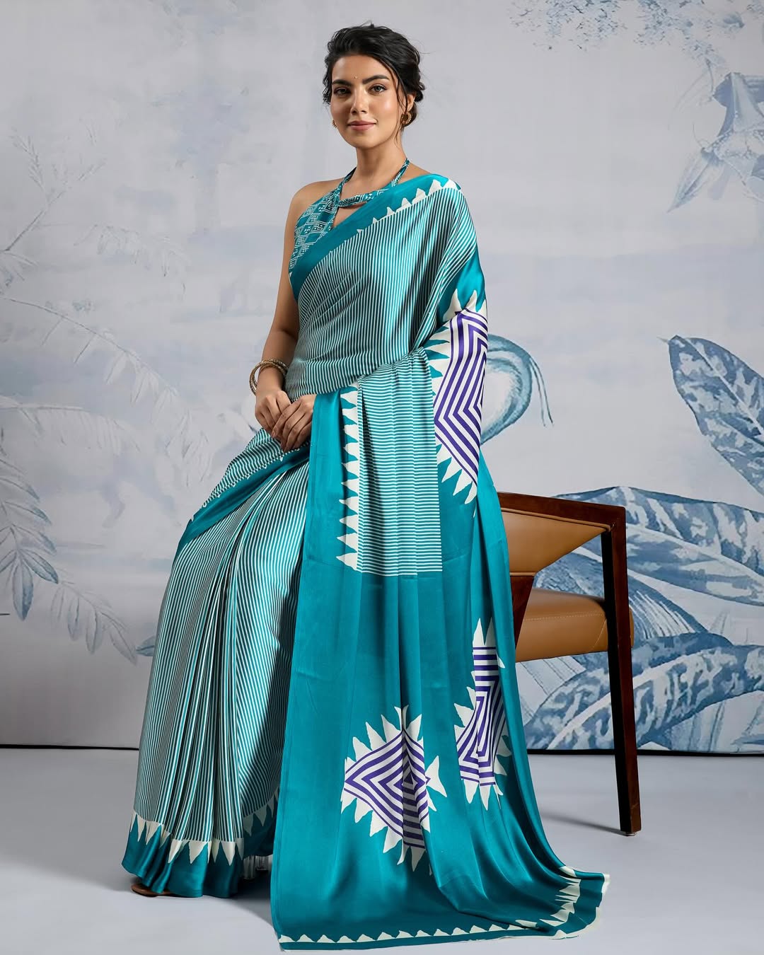 CLOVIRA Pure Soft Crepe Silk Ready-to-Wear Saree