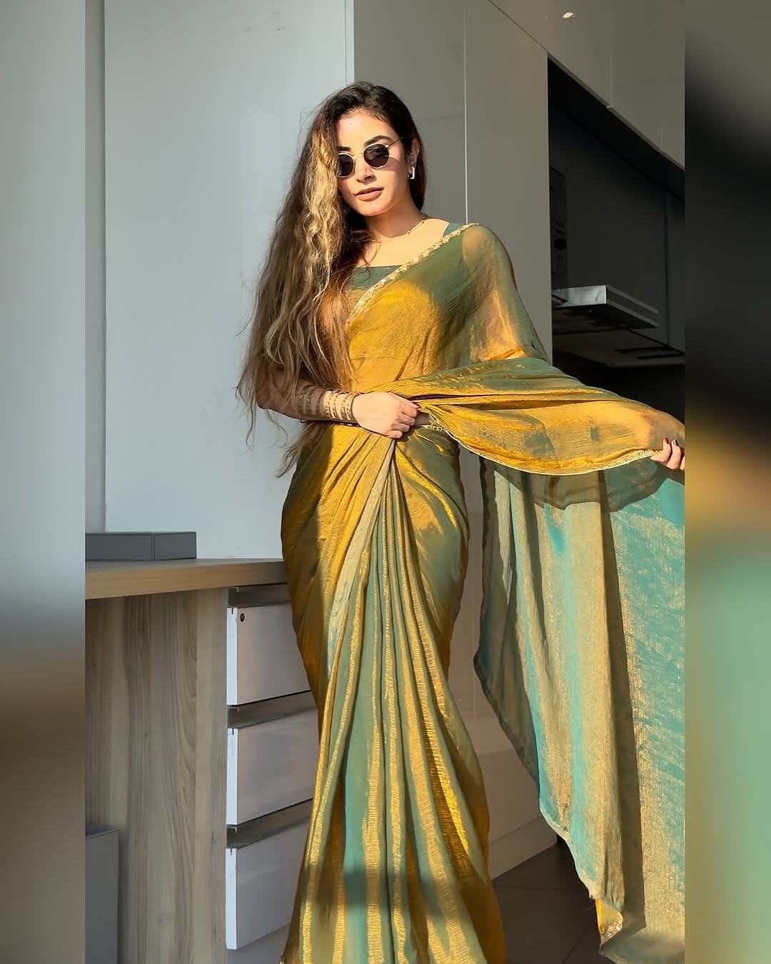 CLOVIRA Radiant Fancy Silk Saree with Stitched Blouse | Elegant Designer Party Wear Collection