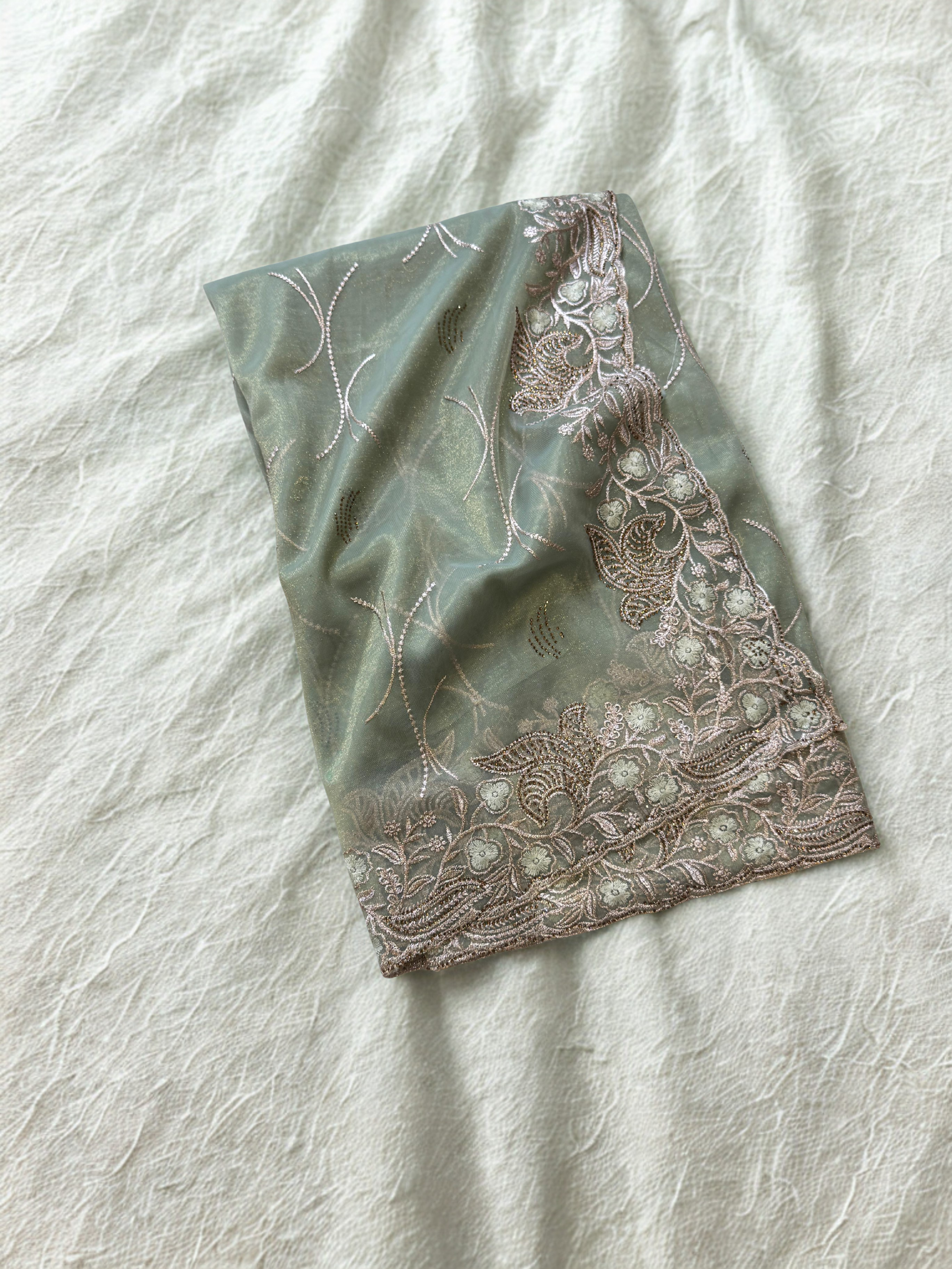 Exclusive Tissue Silk Saree with Viscos Thread & Zarkhan Work