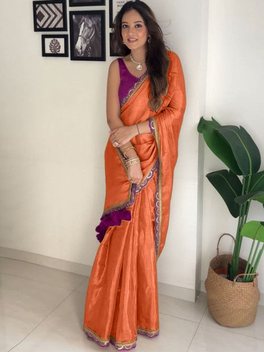 CLOVIRA Tissue Silk Saree