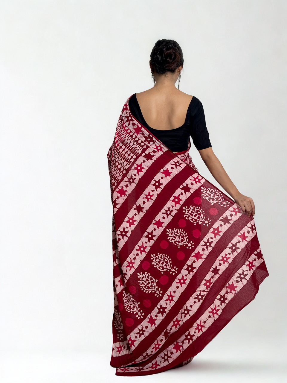 CLOVIRA Pure Soft Mul Cotton Silk Ready-to-Wear Saree with Pocket