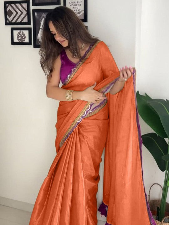 CLOVIRA Tissue Silk Saree
