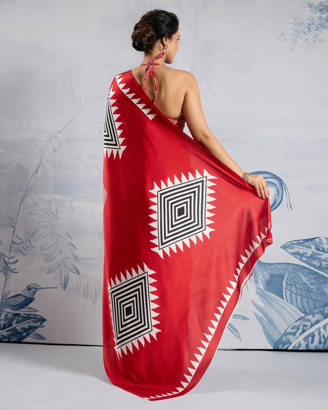 CLOVIRA Pure Soft Crepe Silk Ready-to-Wear Saree