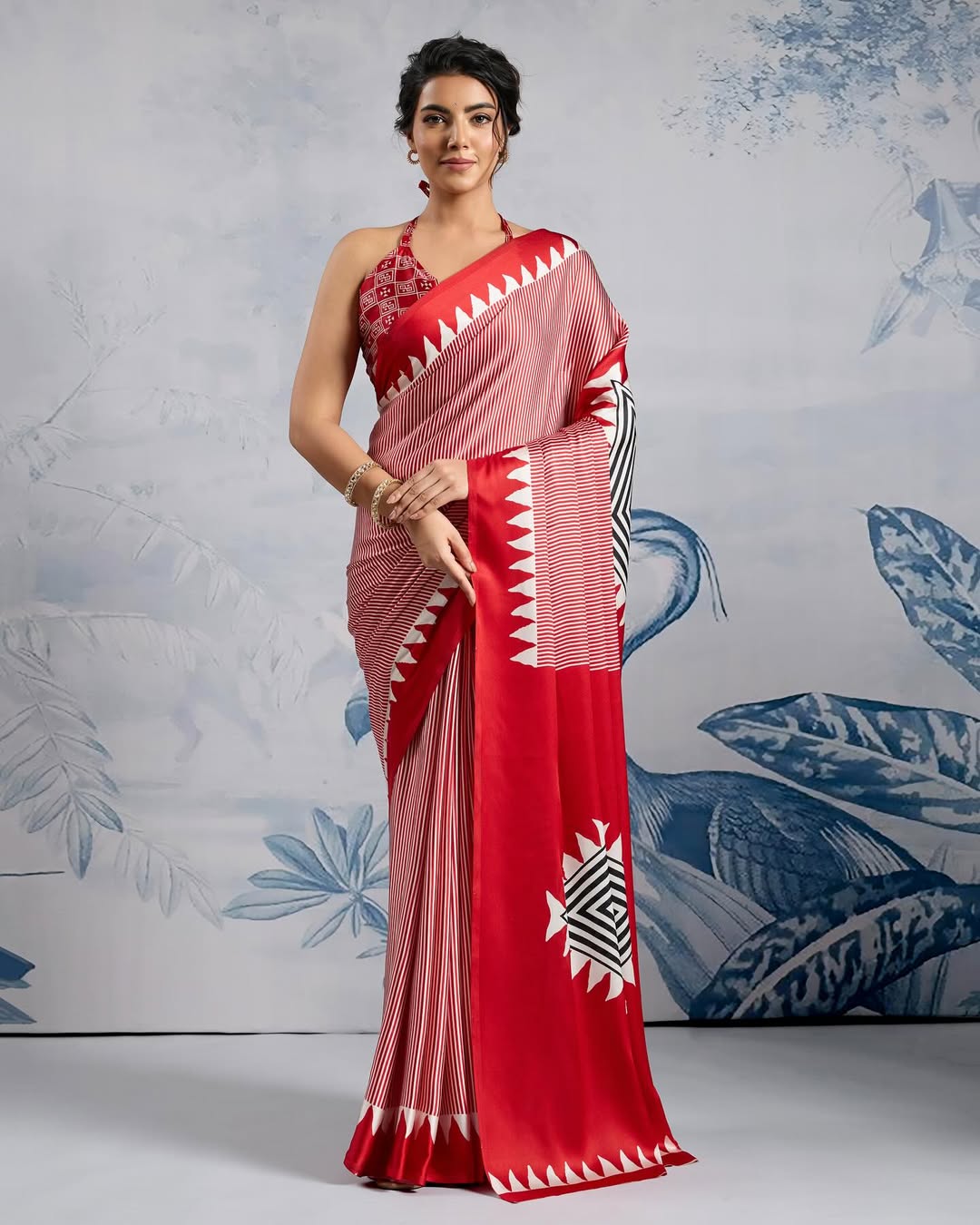 CLOVIRA Pure Soft Crepe Silk Ready-to-Wear Saree