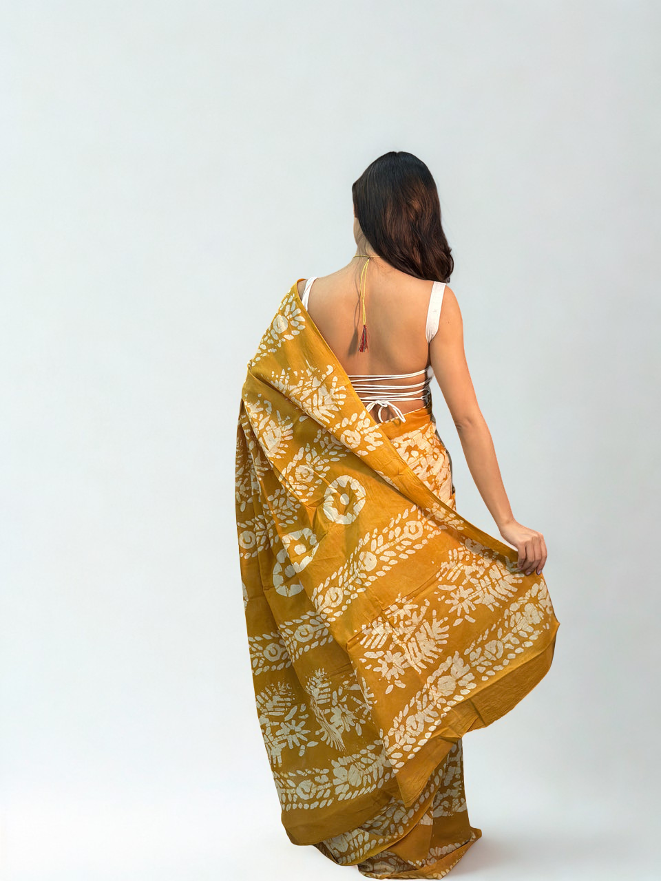 CLOVIRA Pure Soft Mul Cotton Silk Ready-to-Wear Saree with Pocket