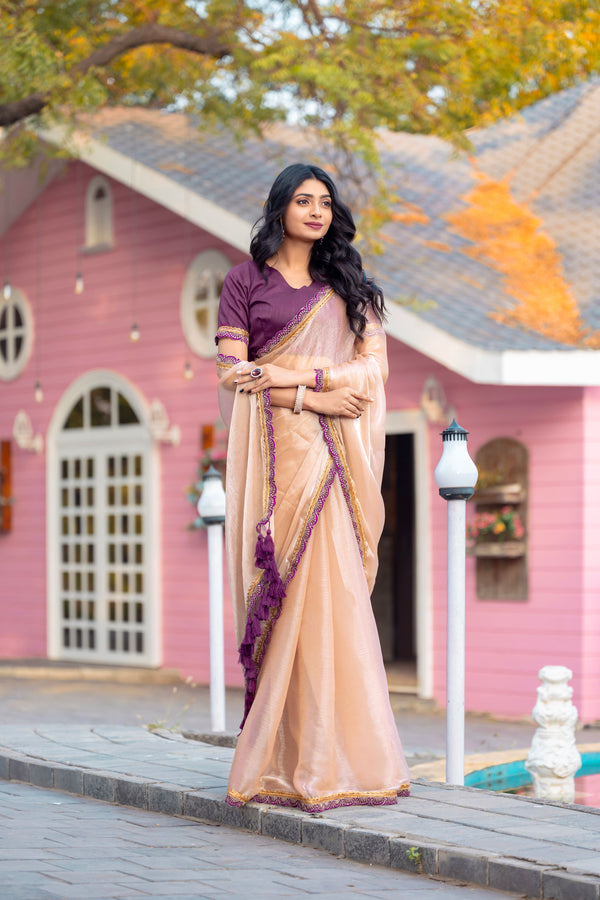 CLOVIRA Tissue Silk Saree