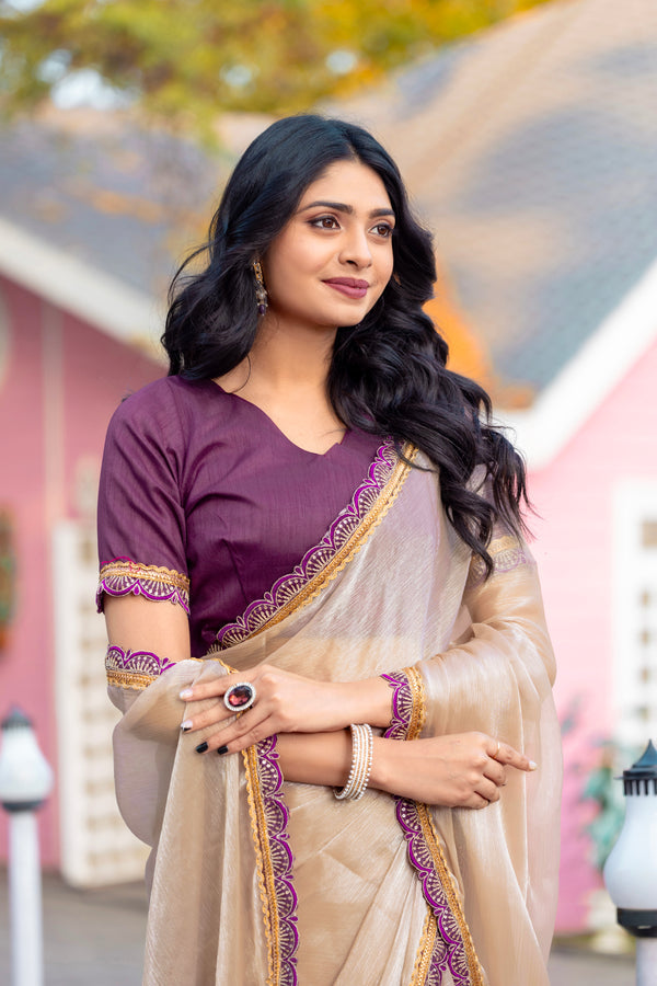 CLOVIRA Tissue Silk Saree