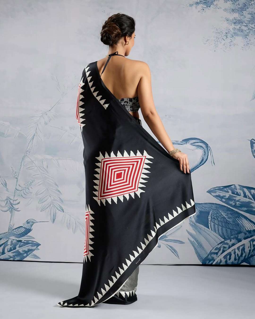 CLOVIRA Pure Soft Crepe Silk Ready-to-Wear Saree